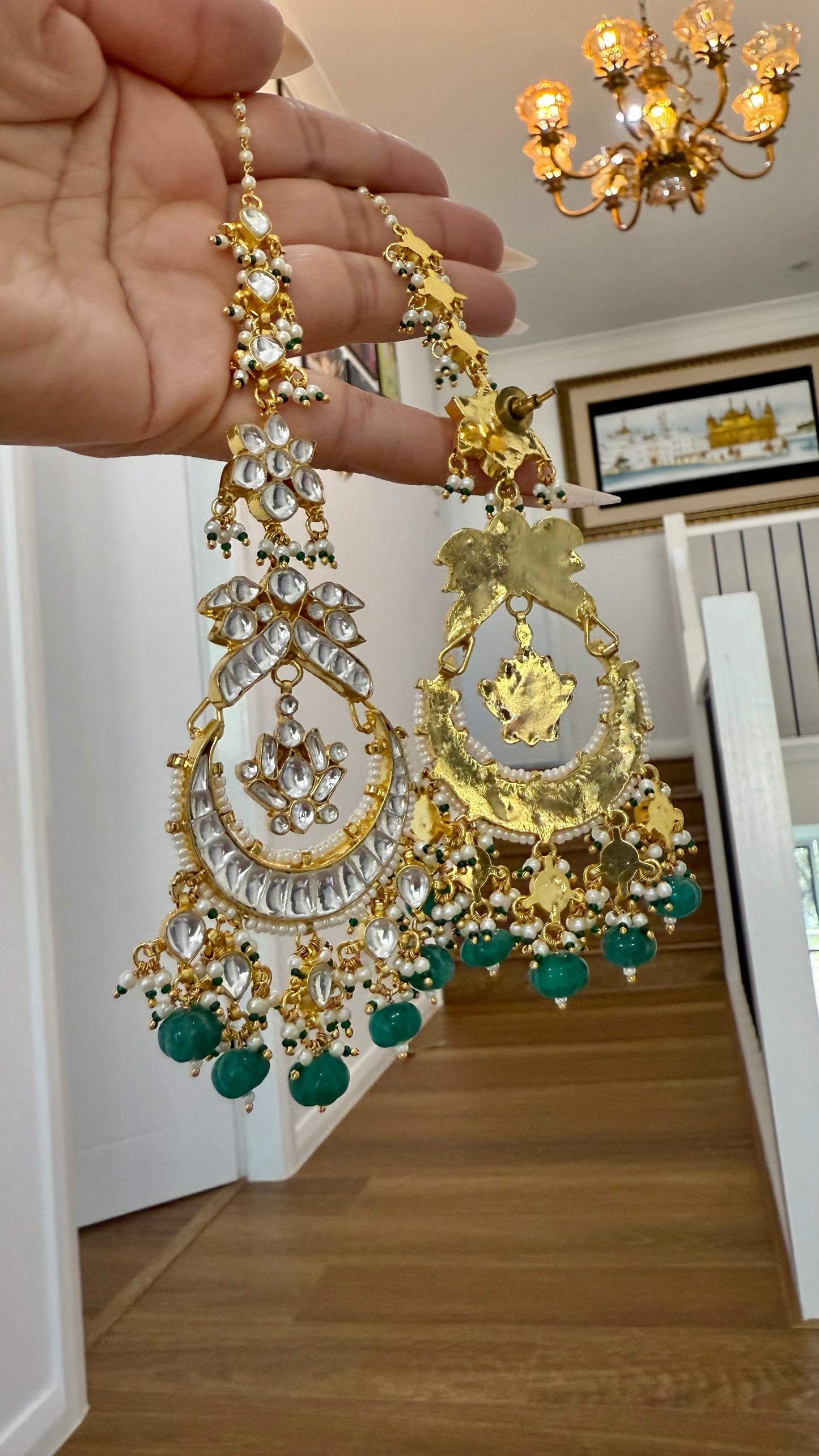 Pachi kundan earrings