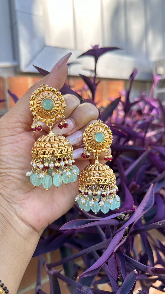 Gold plated jhumka Sandookh collection