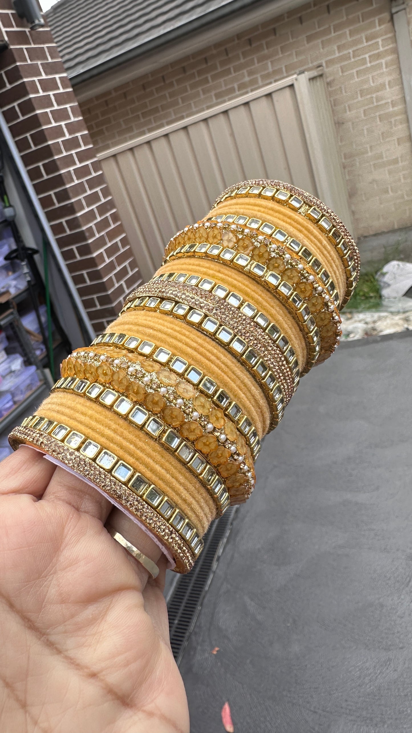 beige Bangles metal bangles