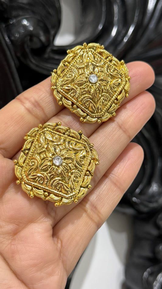 Gold plated stud earrings