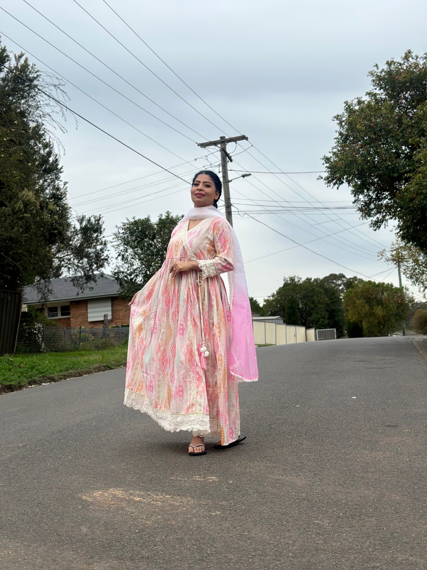 Cotton anarkali style outfit