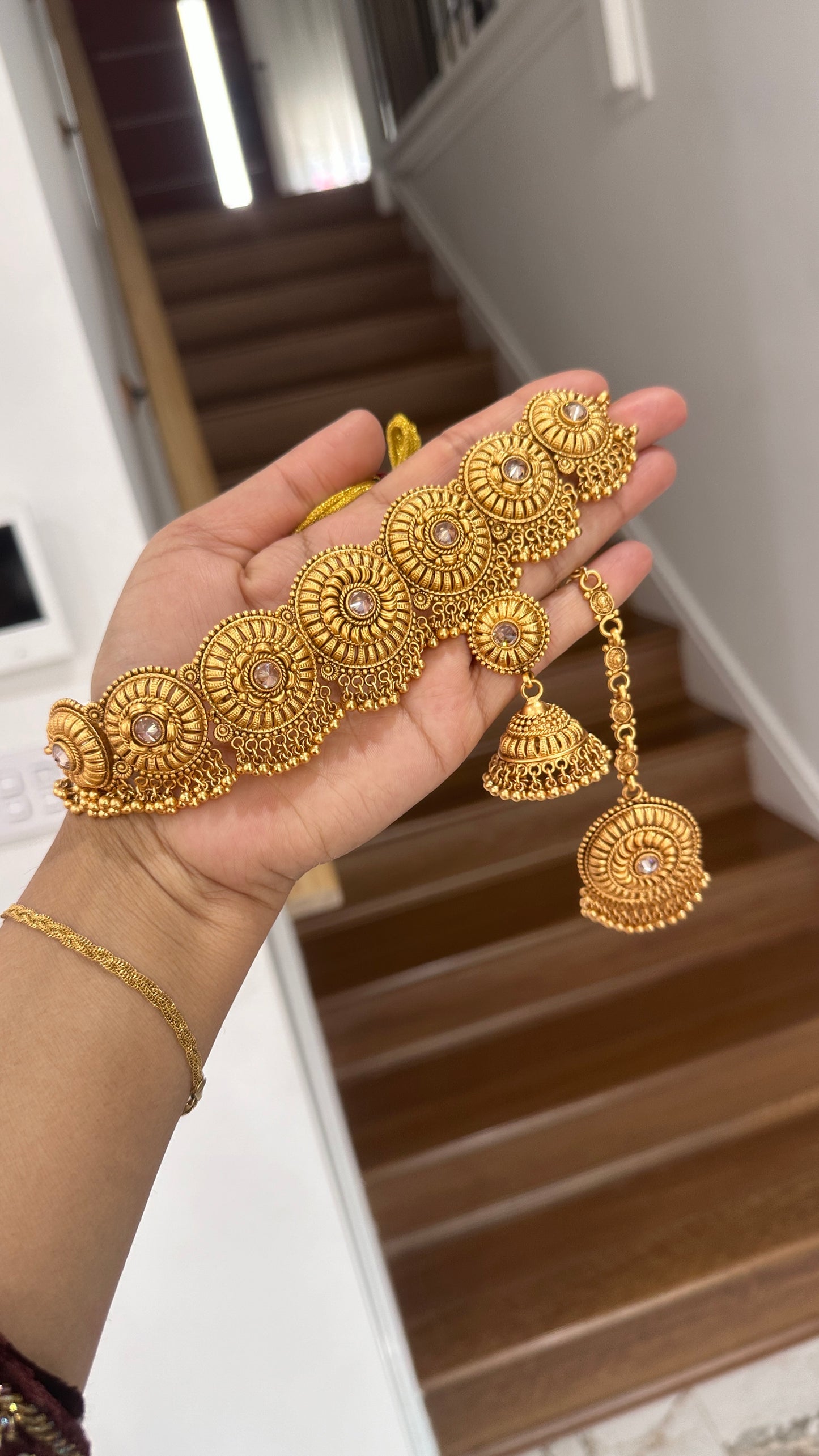 Antique gold look choker set Sandookh collection