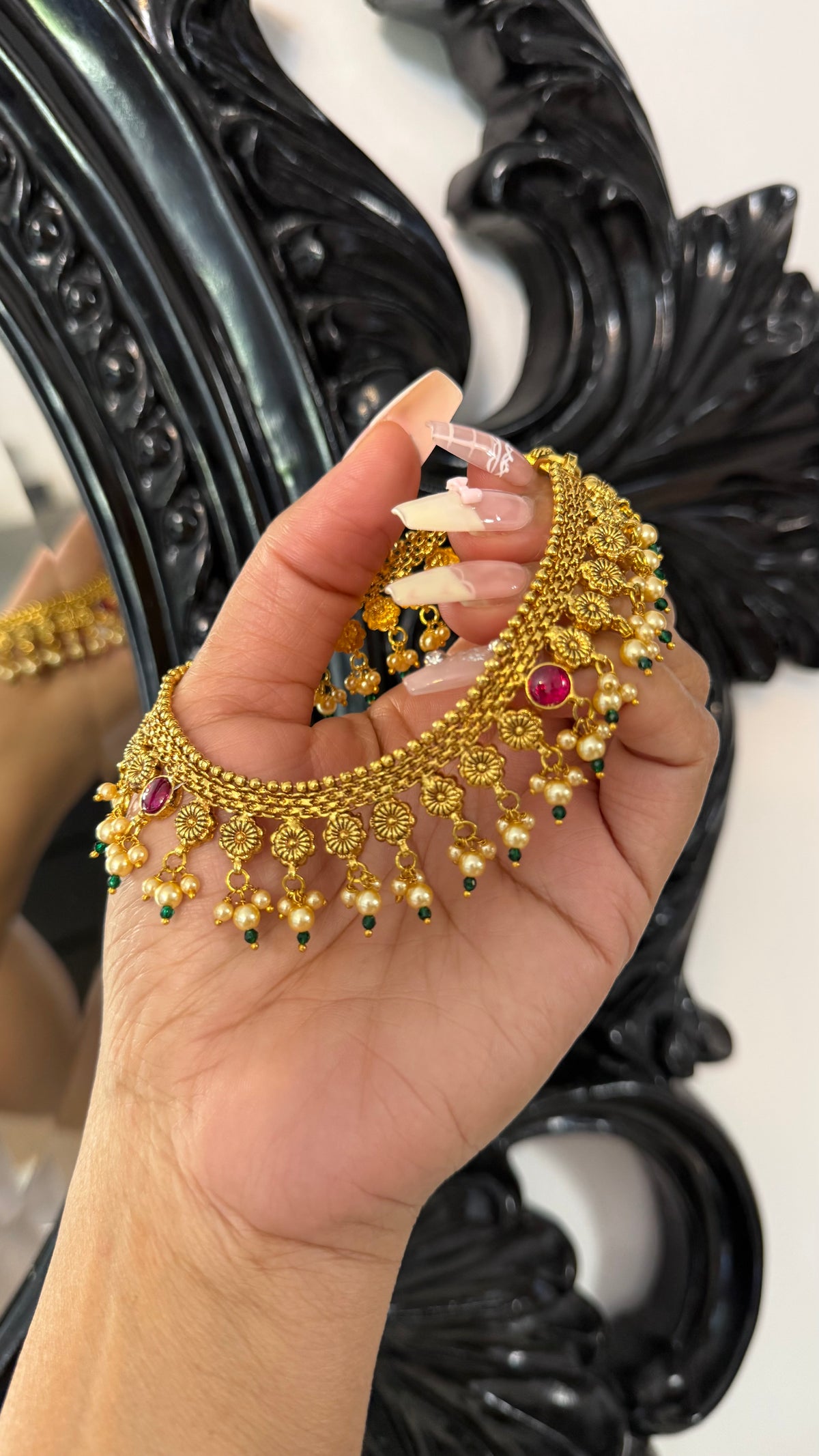 1g Gold plated anklets Sandookh collection