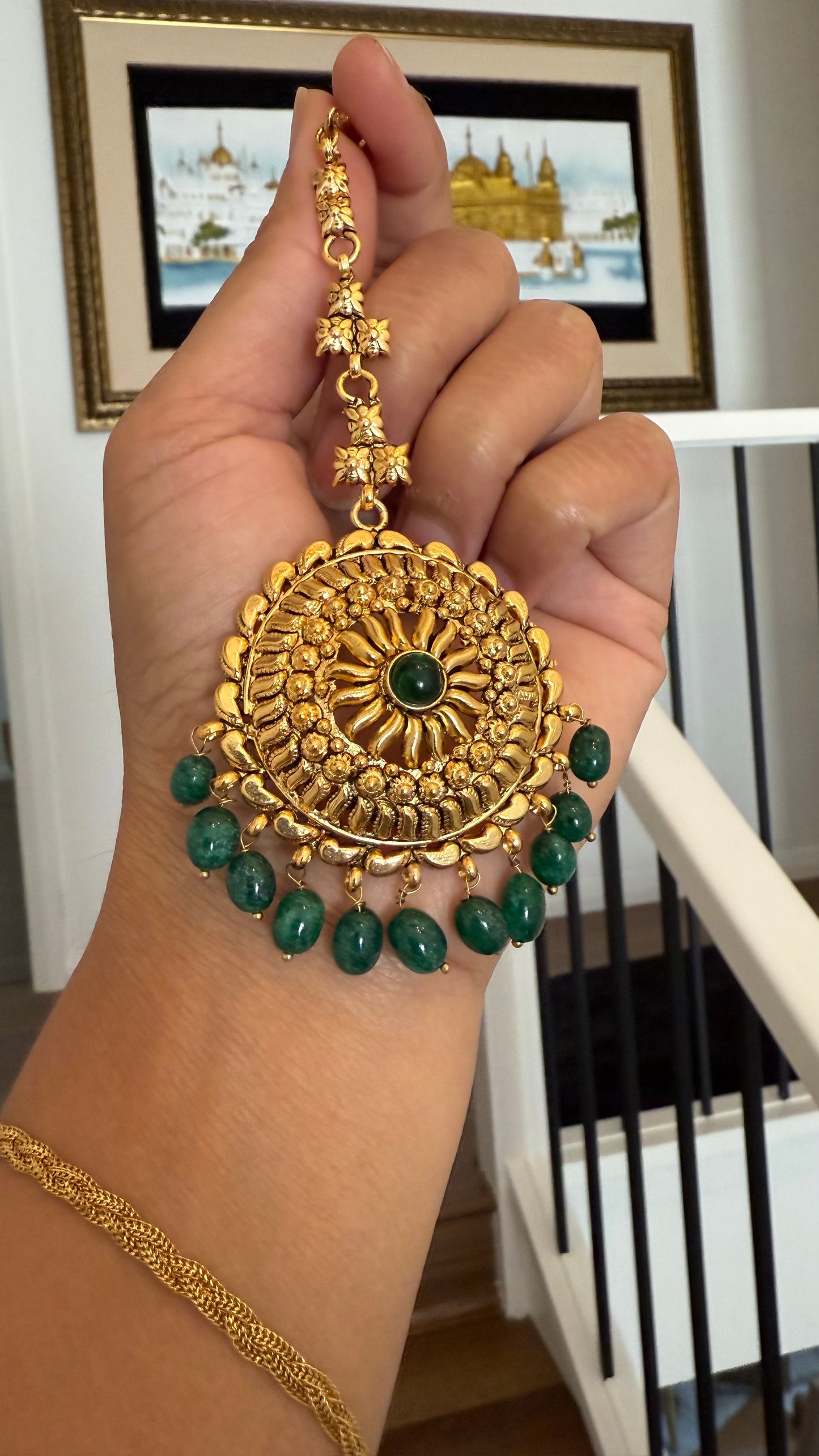 Gold plated tikka green sandookh collection