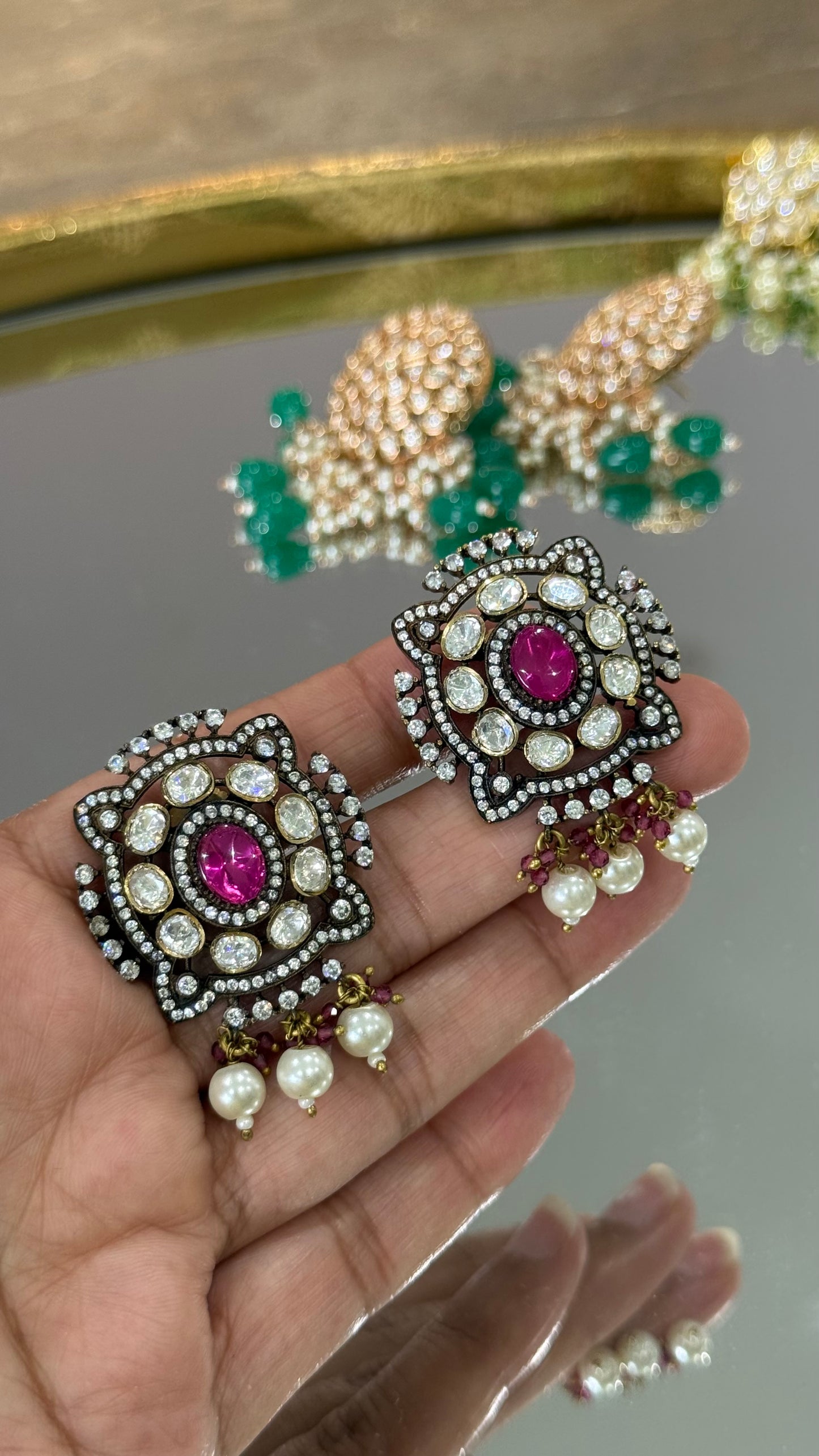 Gold plated stud earrings