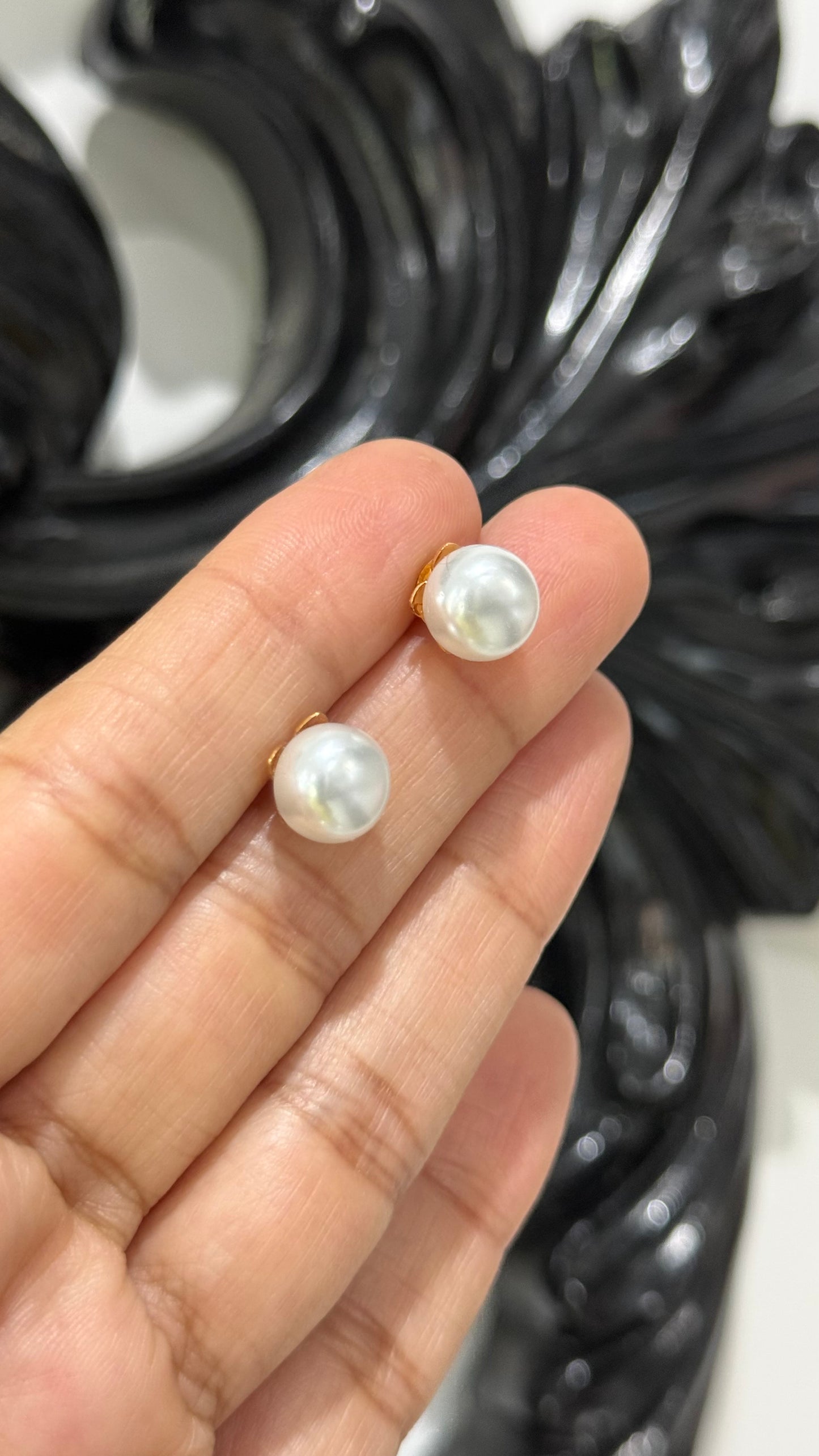 Pearl stud earrings
