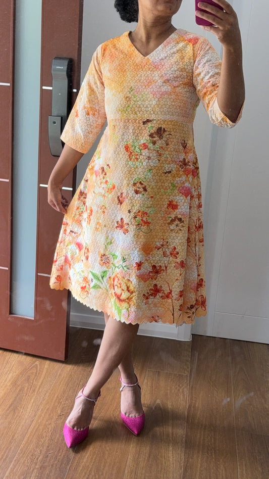 Chikankari Floral Cotton Dress for Women – Summer Wear