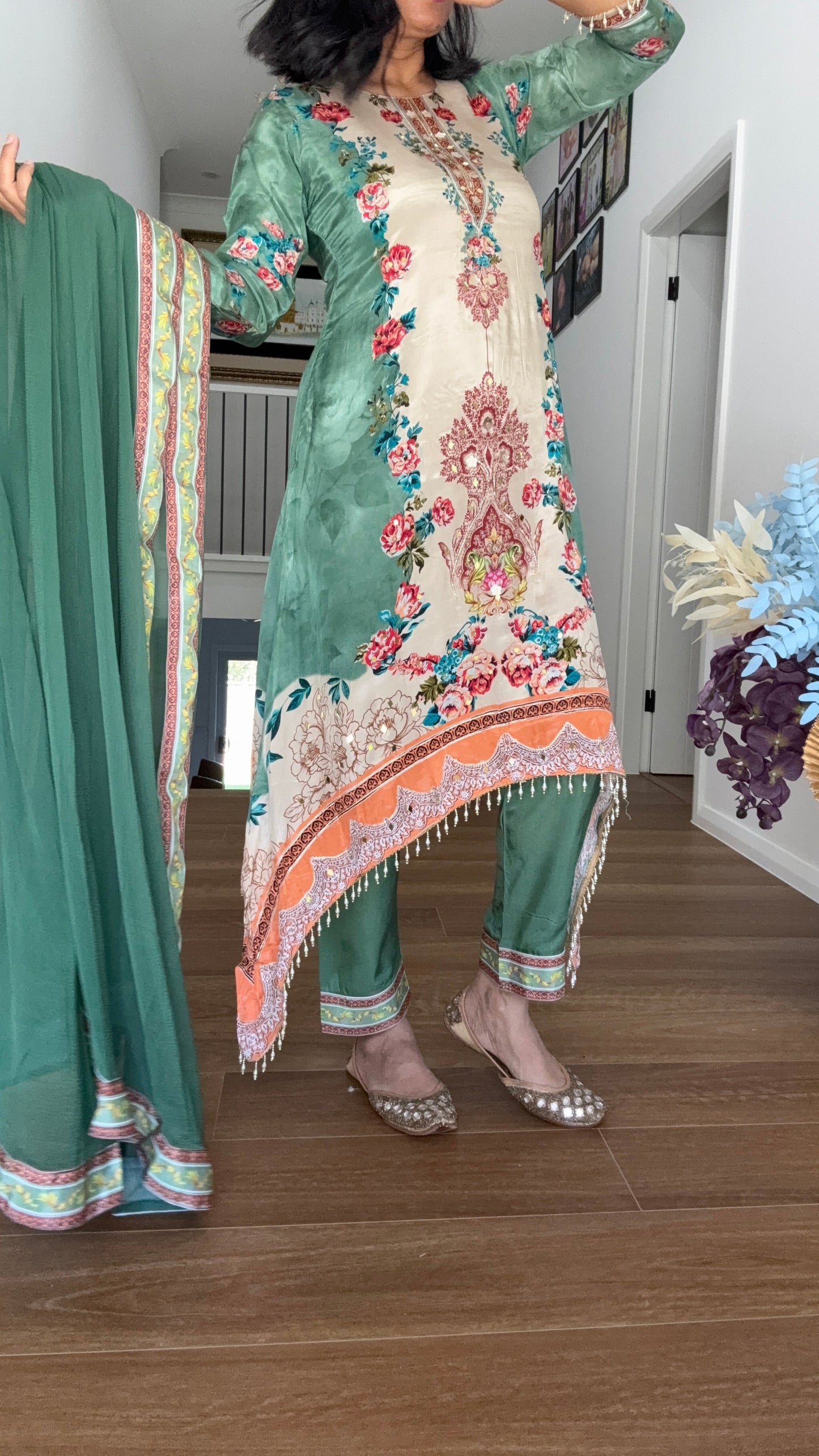 summer wear suit with palazo and dupatta