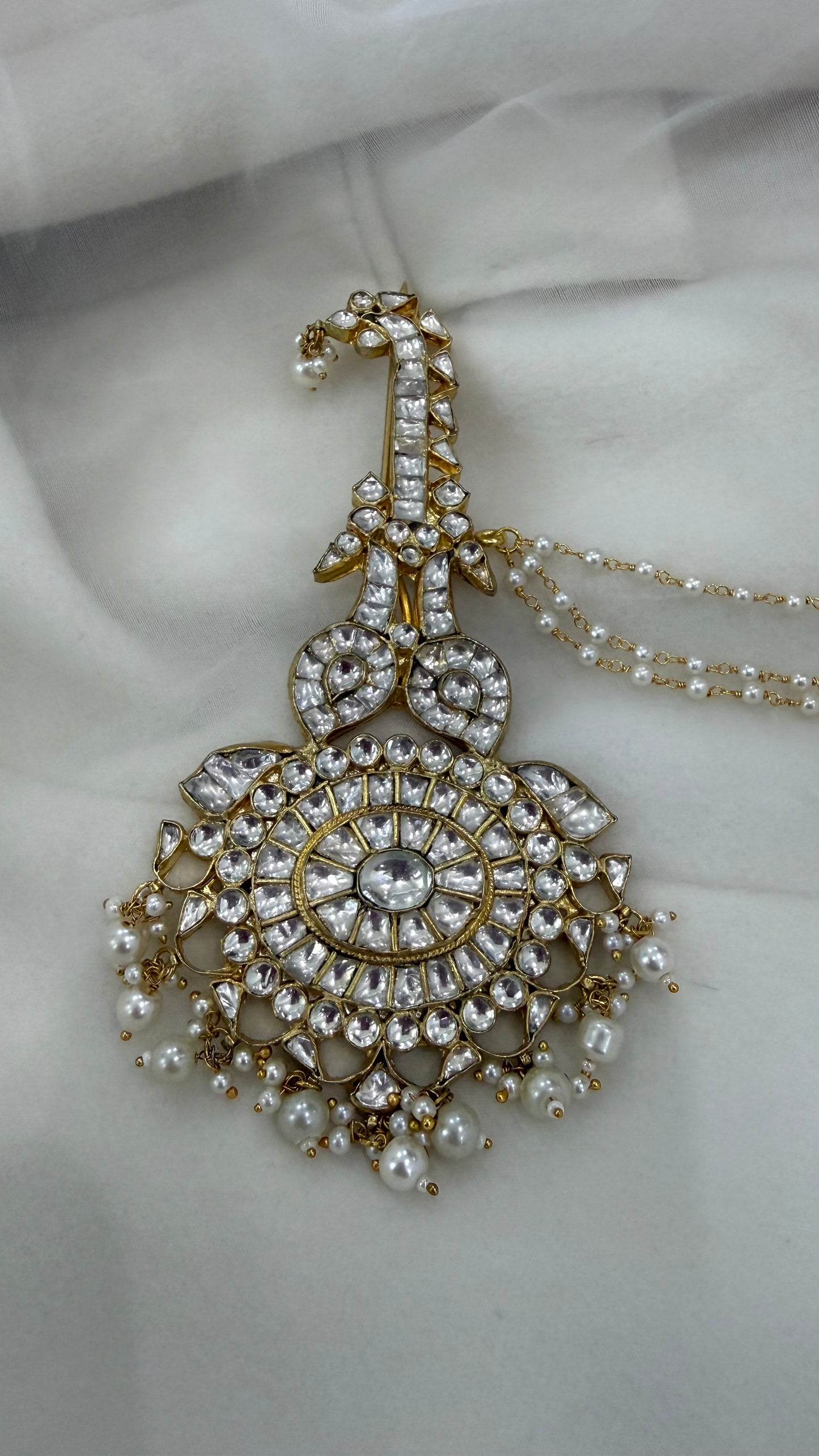 Handcrafted Wedding Kalgi Pachi – Groom/Men Turban Accessory | Gold-Plated | Mehar Punjab Designs