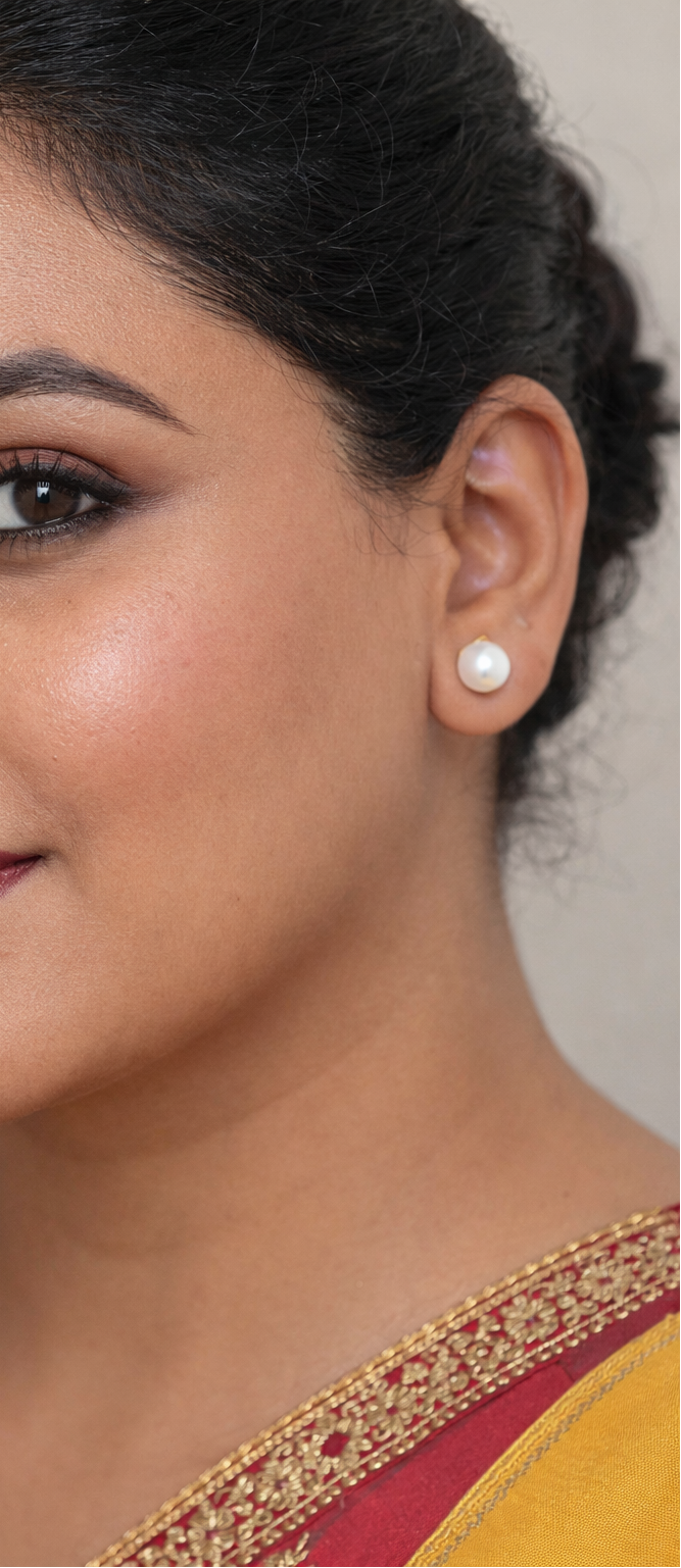Pearl stud earrings