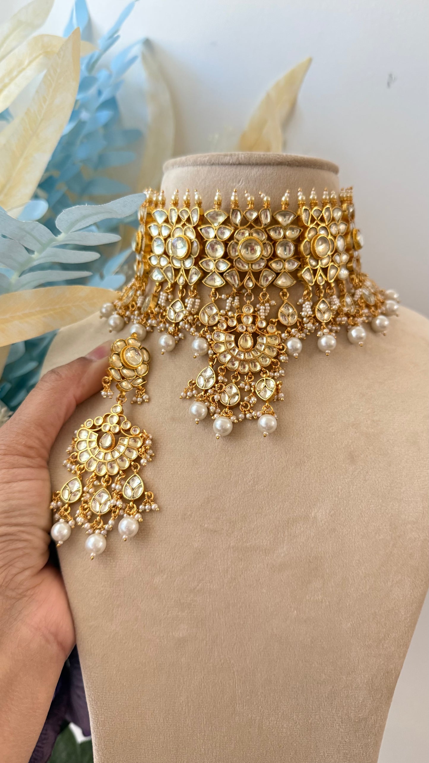 Pachi Kundan Choker Set – Bridal Indian Jewelry with Earrings