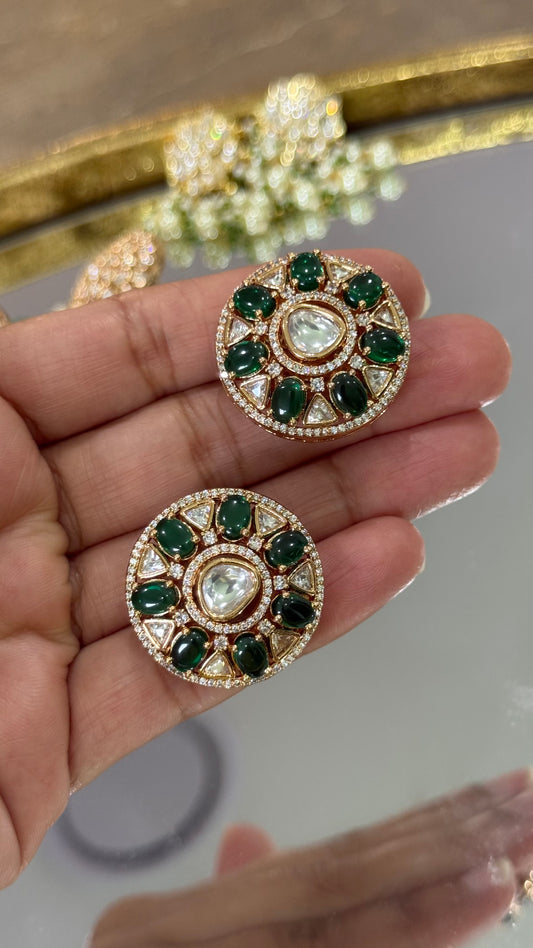 Gold plated stud earrings