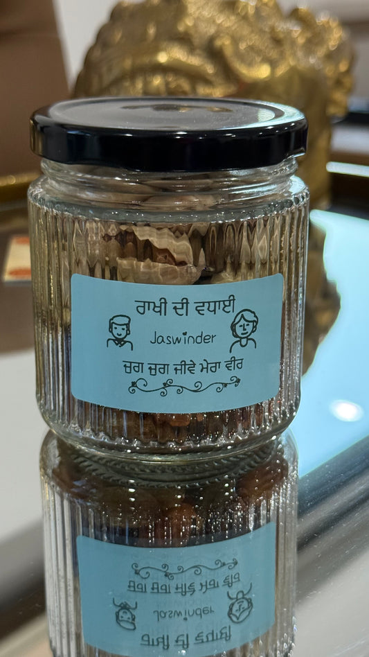 Personalised mix dry fruit Jar for Rakhi