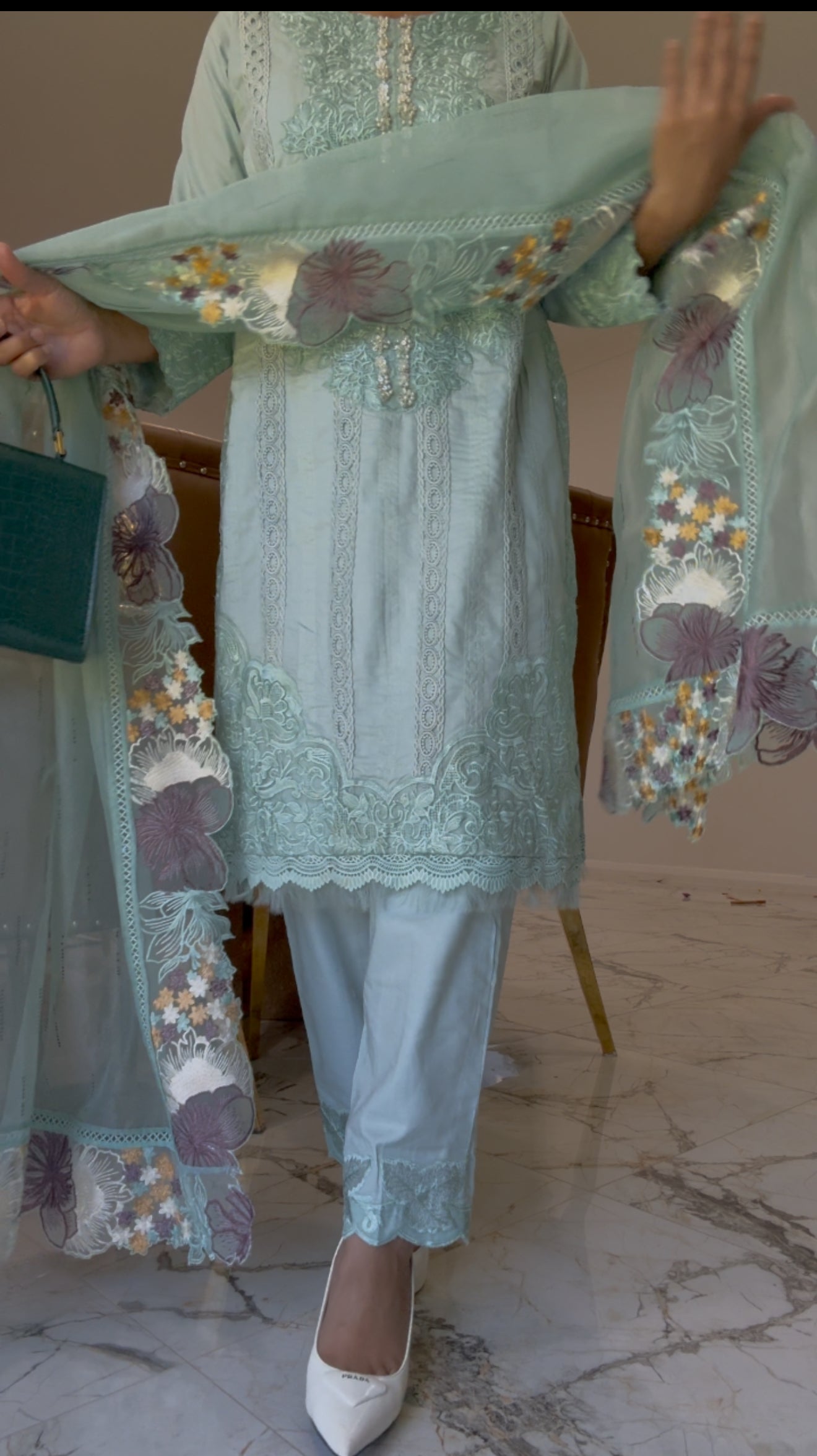 Pakistani pant palazo with dupatta pure cotton suit