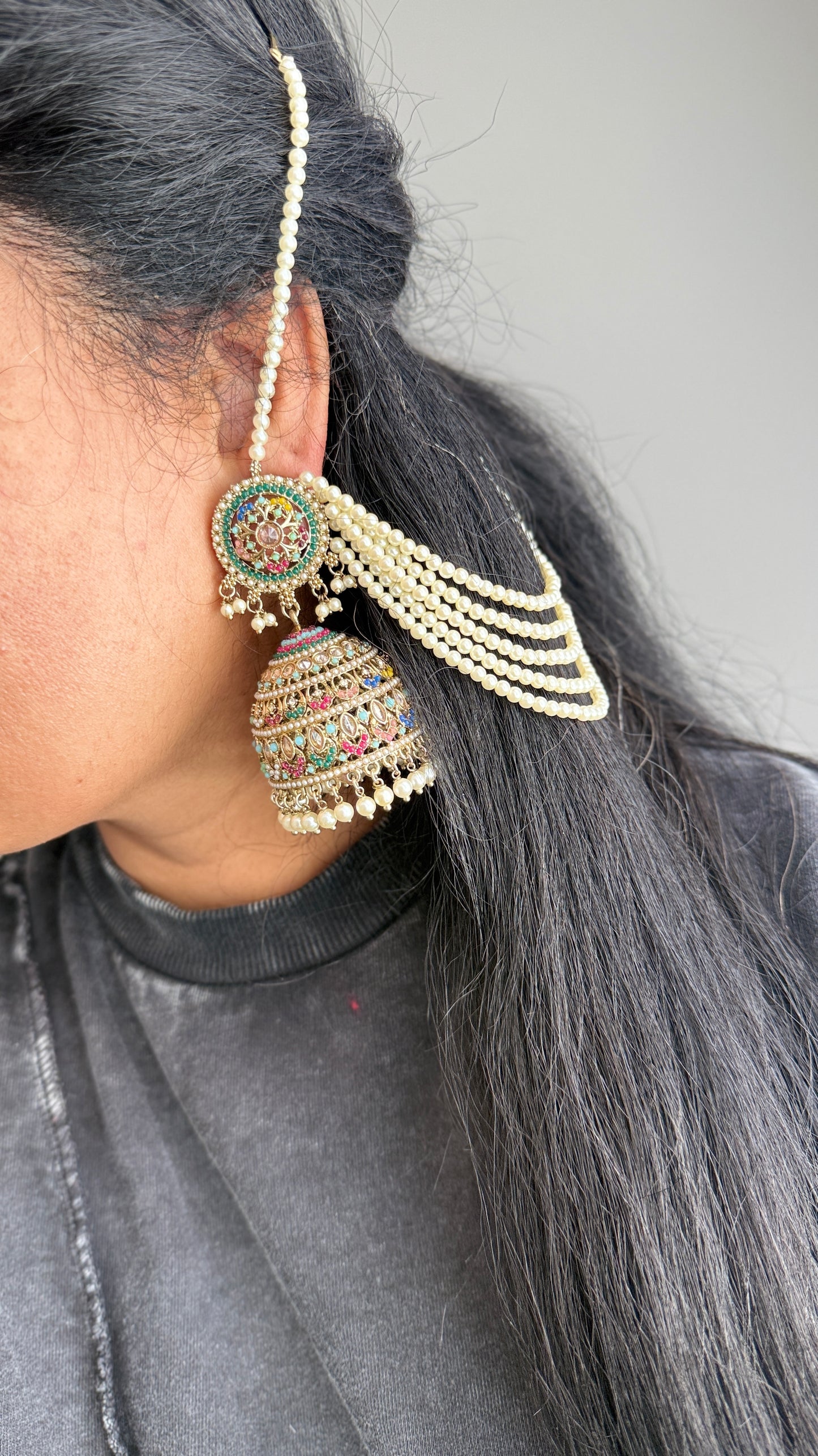 Jhumka earring with sahare