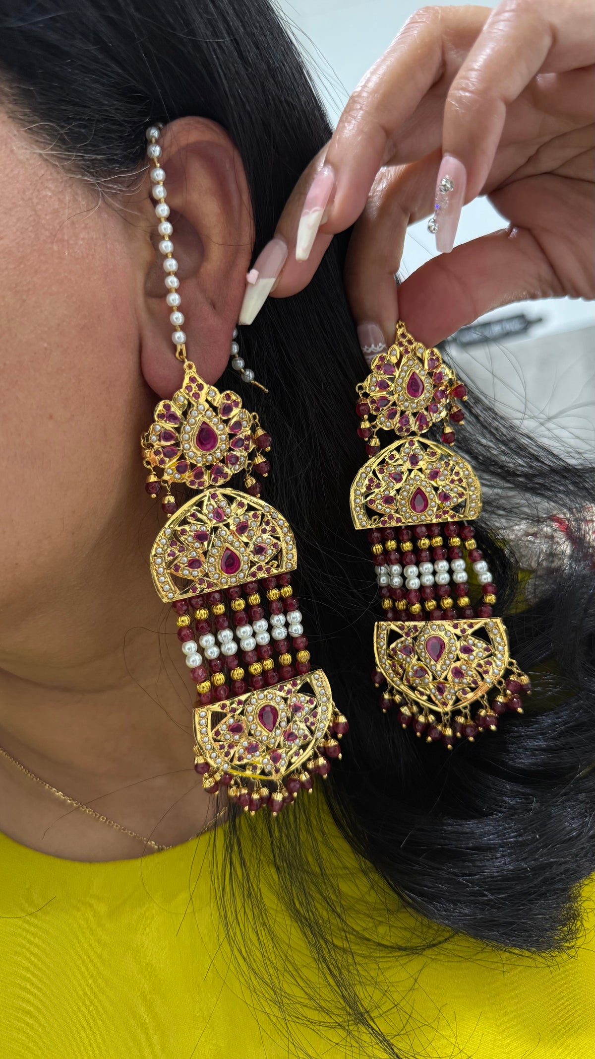Real Jadau Earrings Gold Plated Available Australia Shop Online