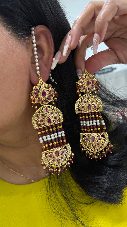 Real Jadau Earrings Gold Plated Available Australia Shop Online