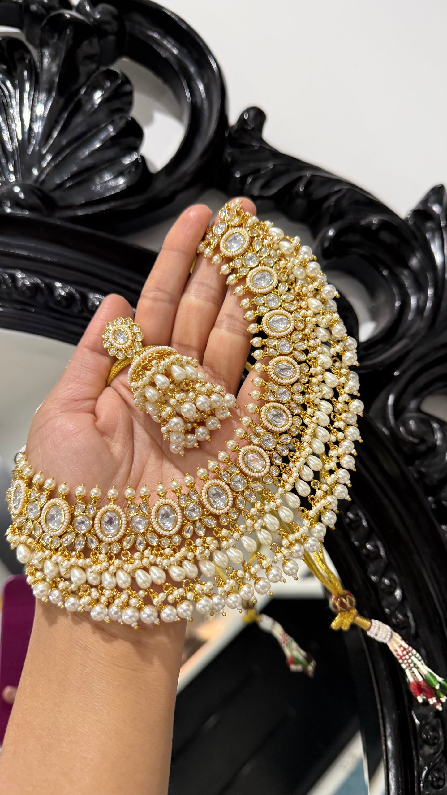 Gold Plated Kundan Necklace with jhumka Earring  Bridal Jewellery Australia