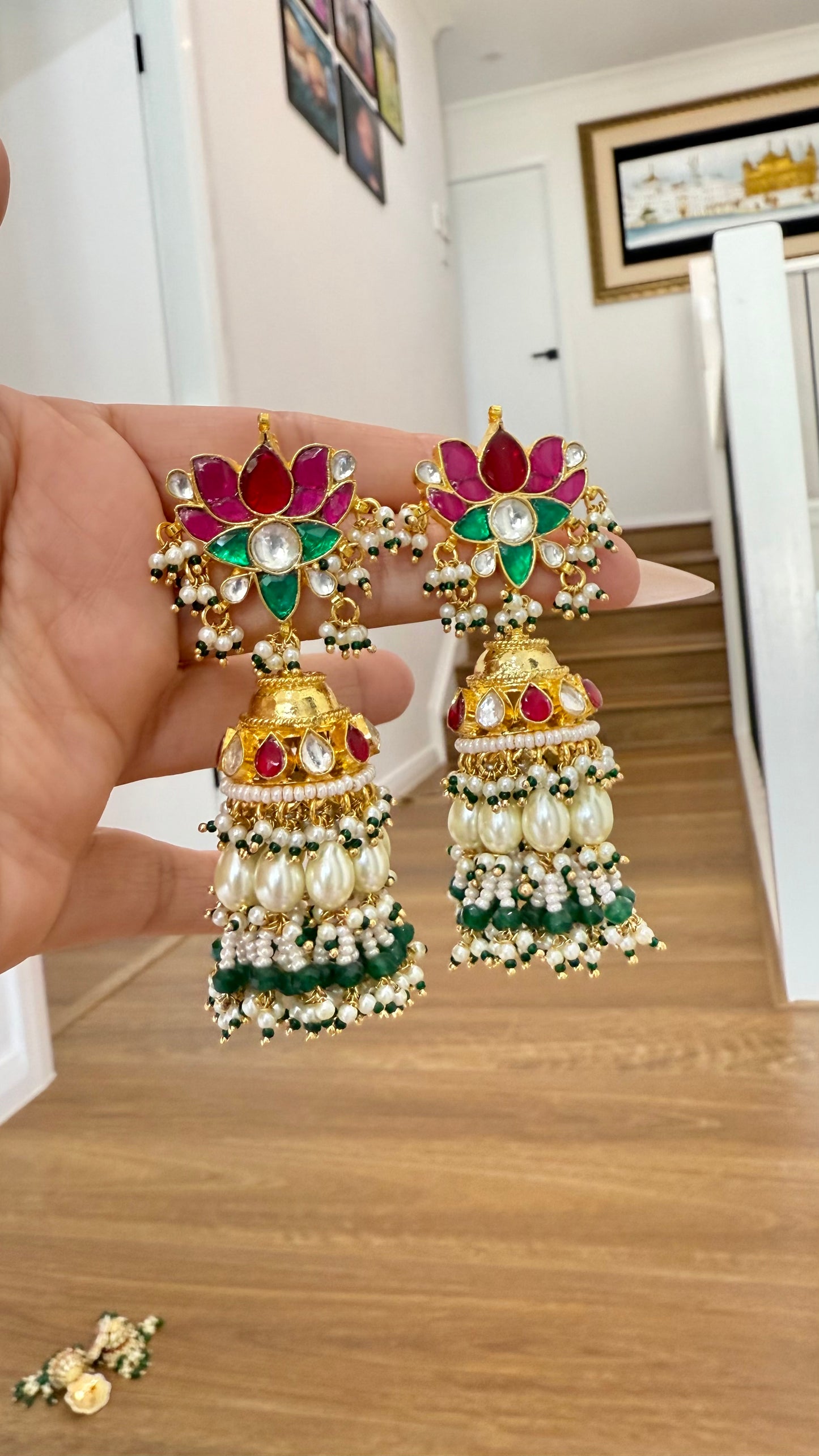 Pachi kundan earrings