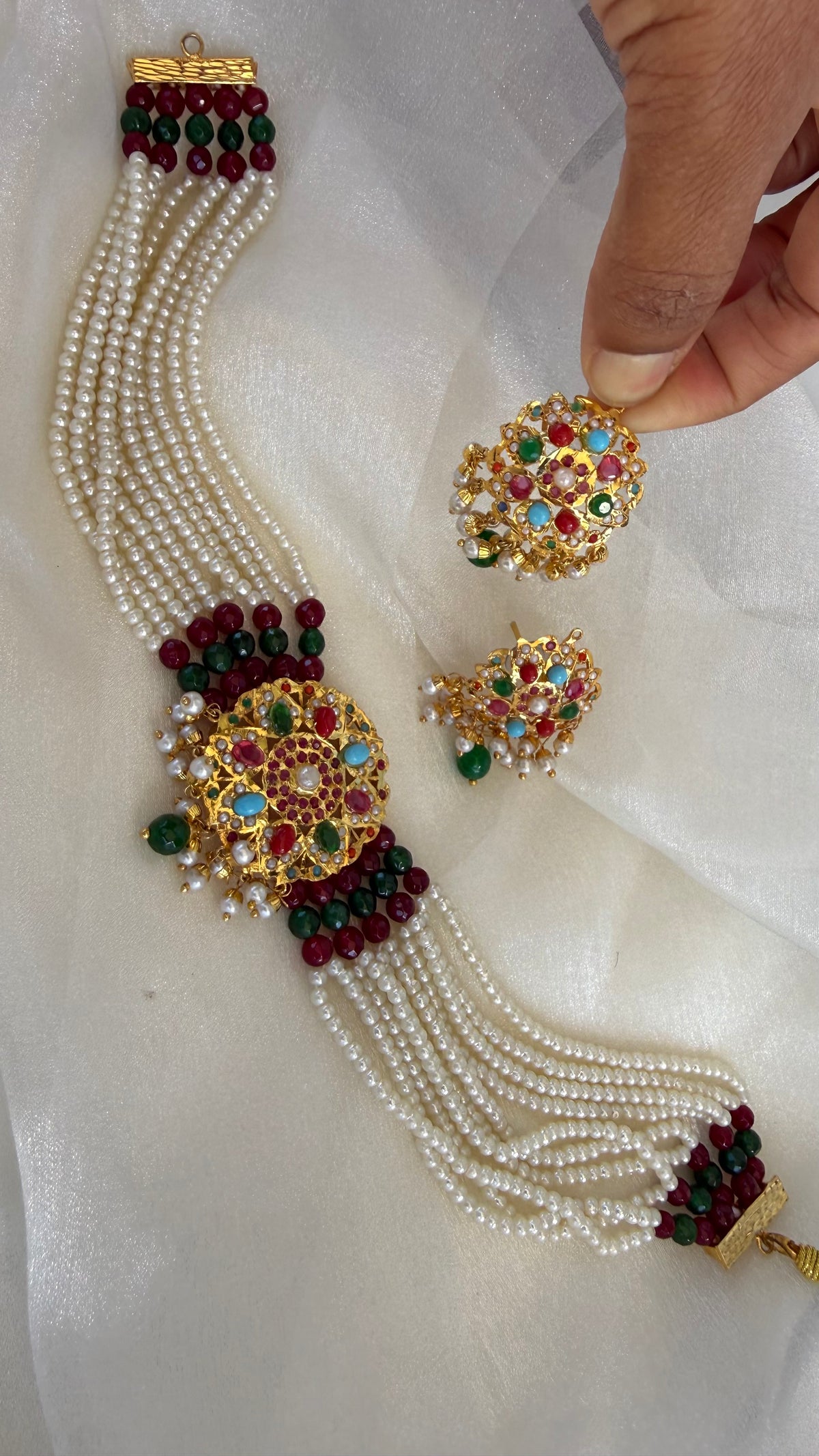 Real jadau gold plated necklace