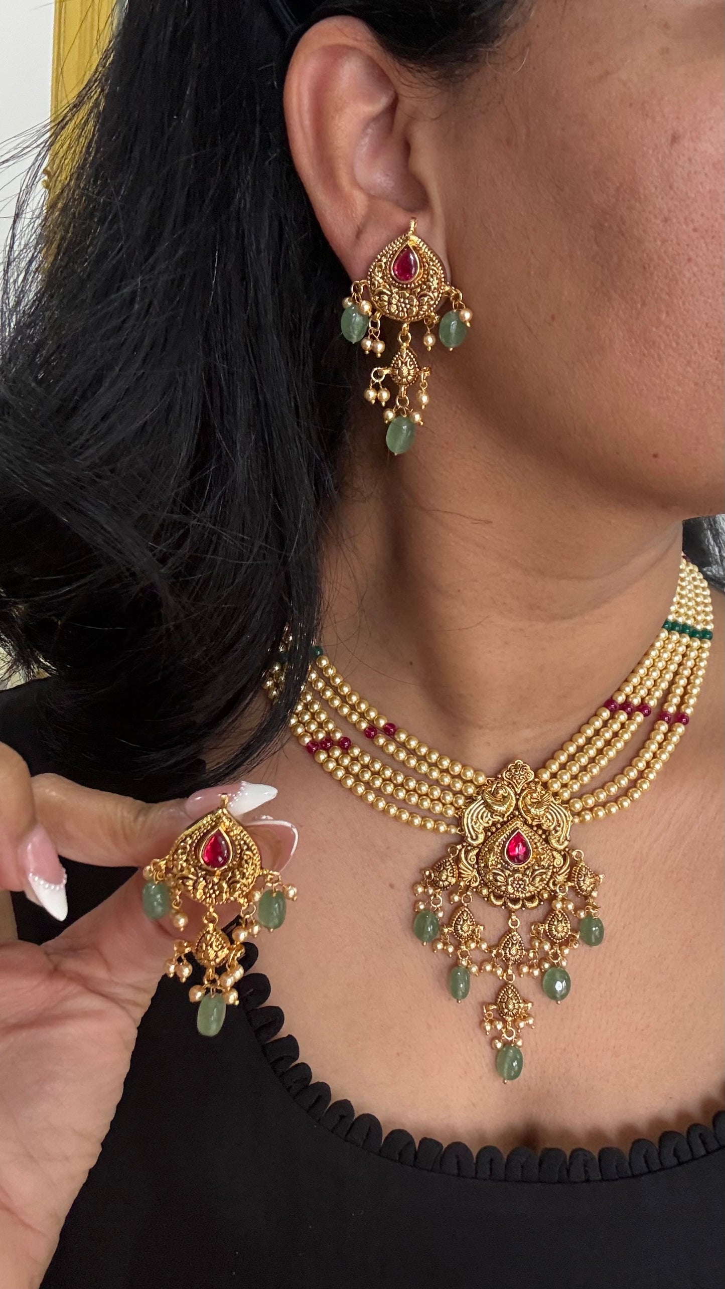 Gold plated necklace set Sandookh collection
