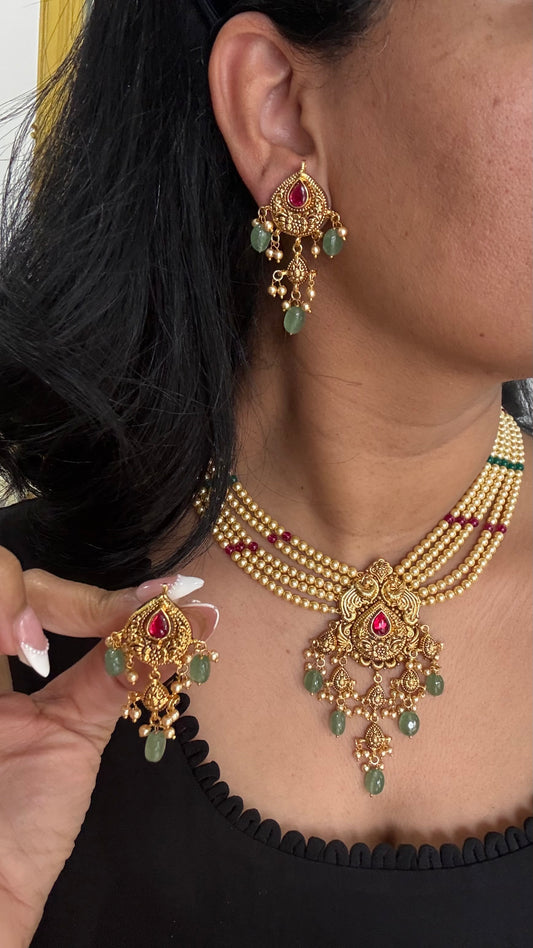 Gold plated necklace set Sandookh collection