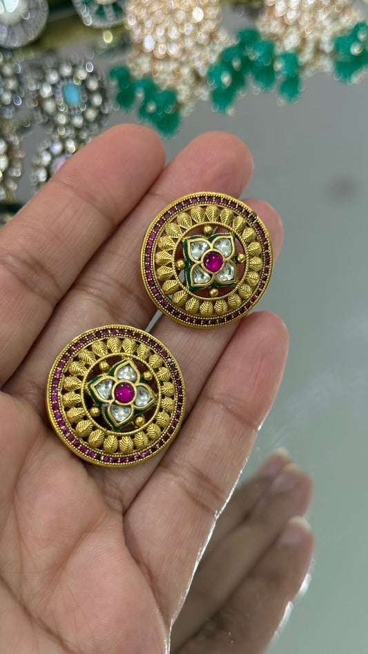 Gold plated stud earrings