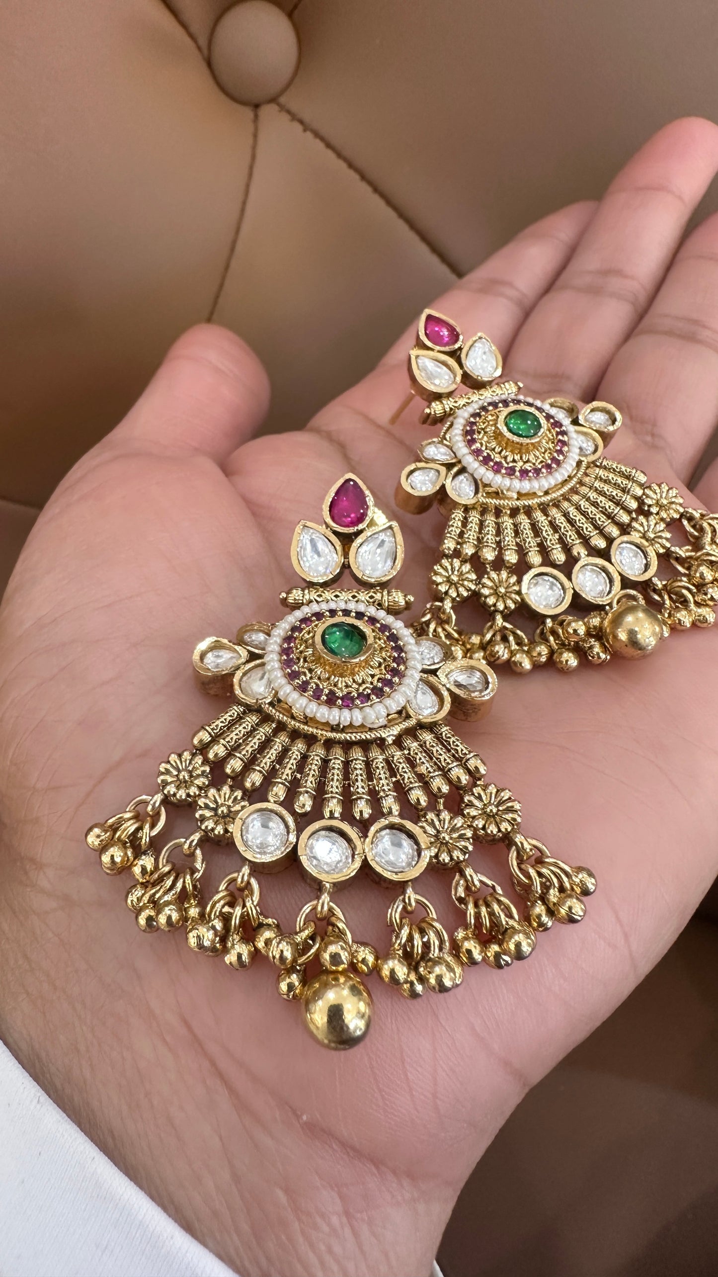 Antique gold look earrings Sandookh collection