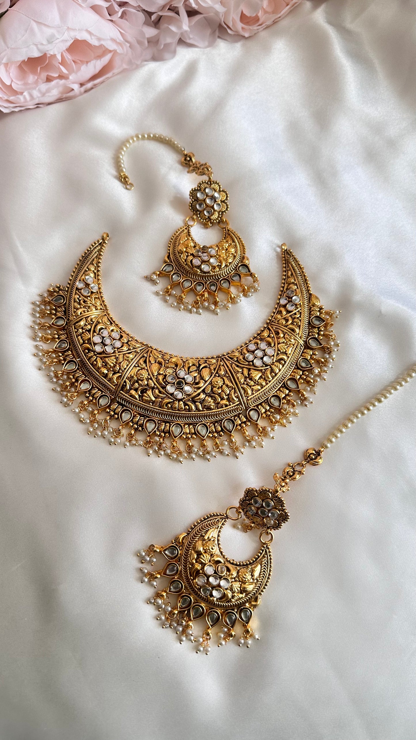 Gold look  necklace set Sandookh collection