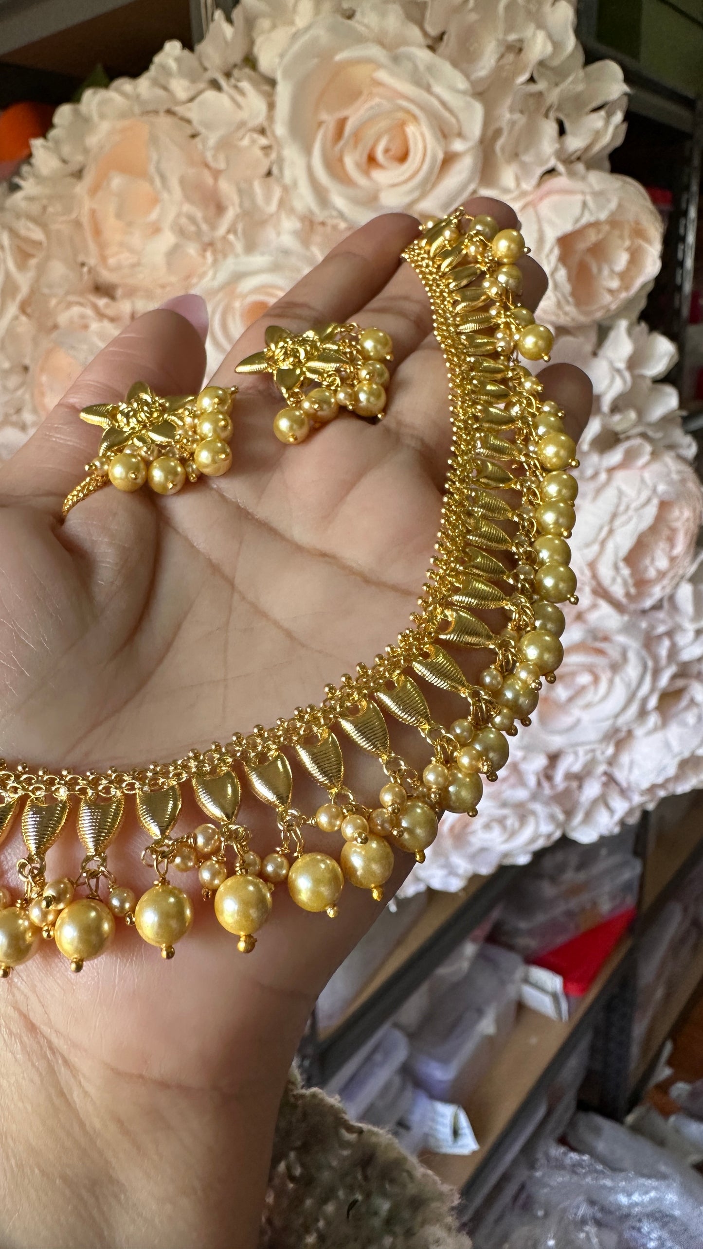 gold plated necklace set sandookh collection