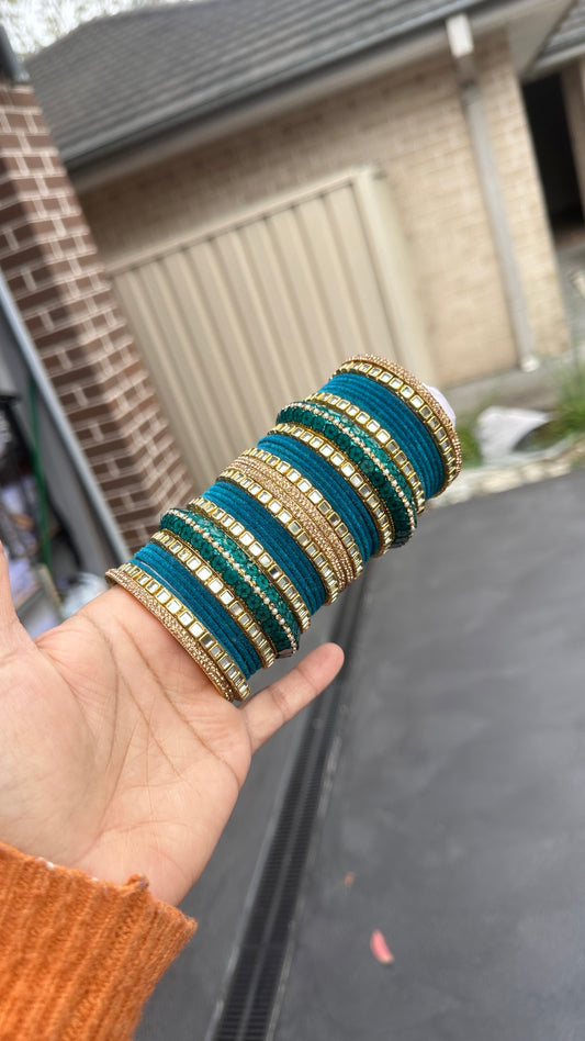 peacock bluemetal bangles