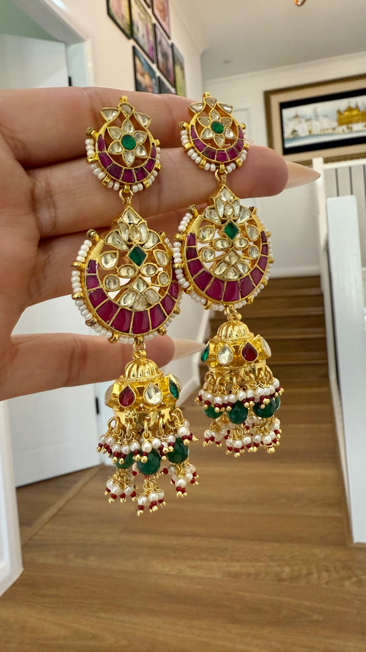 Pachi kundan earrings