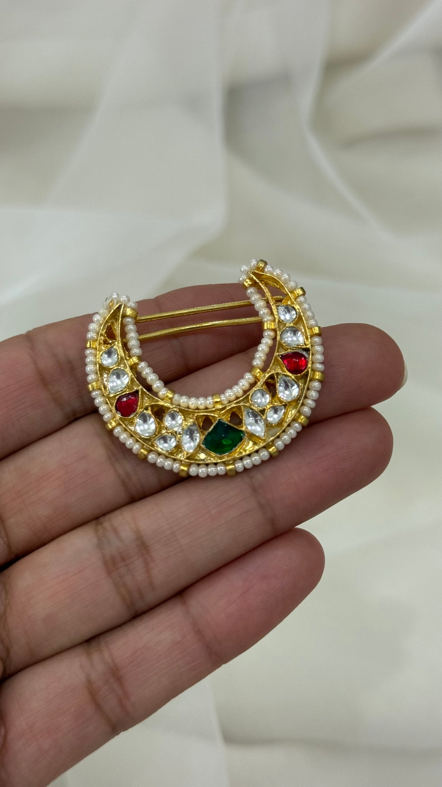 Pachi Kundan Brooch / Hair clip