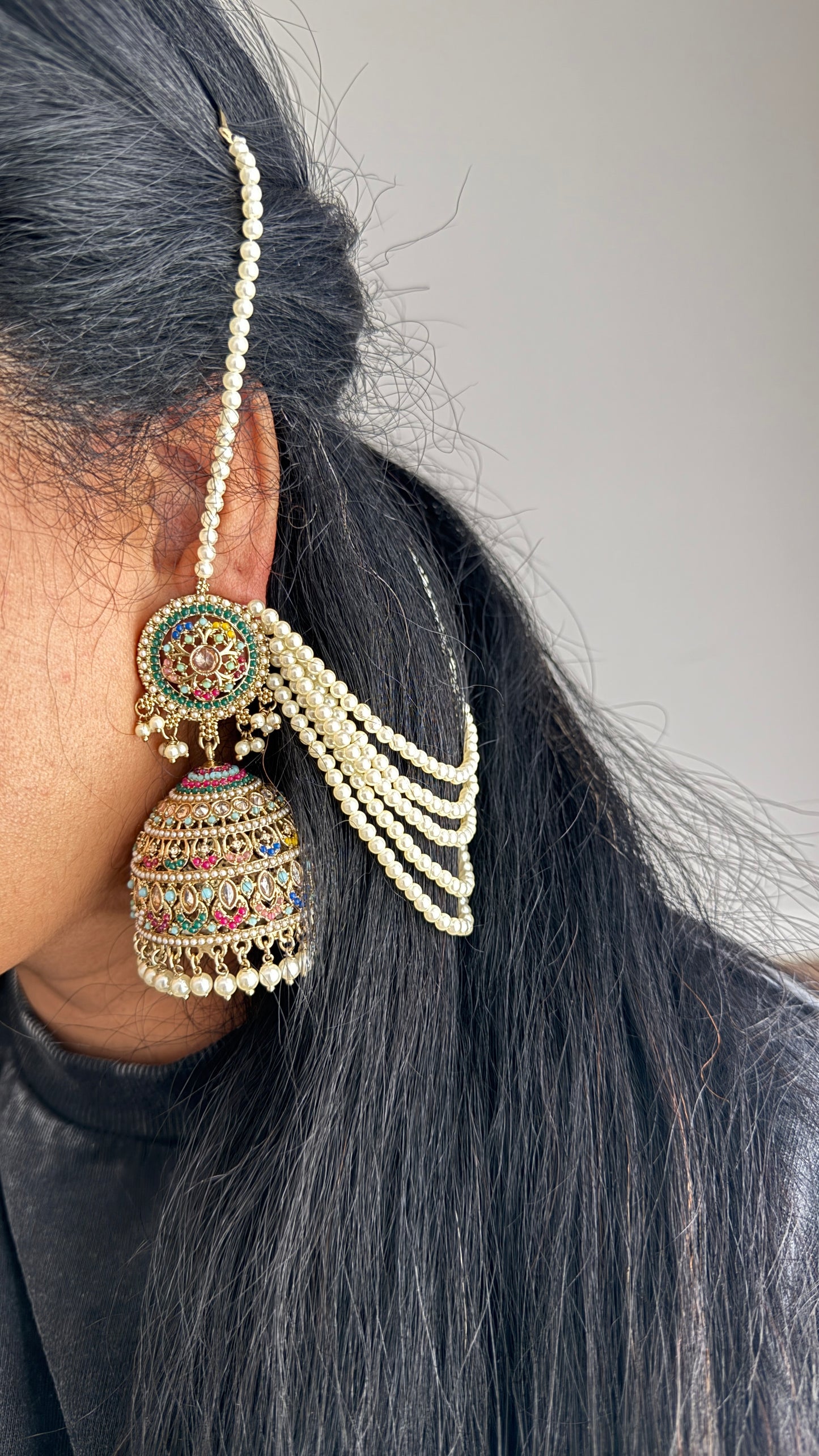 Jhumka earring with sahare