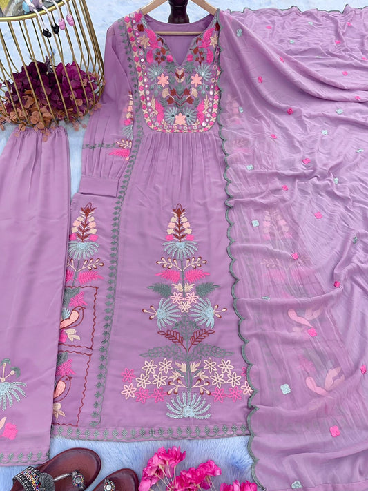 Rupali georgette 3 piece outfit purple