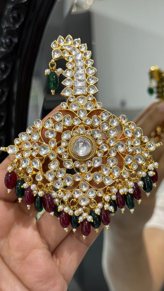 Handcrafted Wedding Kalgi Pachi – Groom/Men Turban Accessory | Gold-Plated | Mehar Punjab Designs