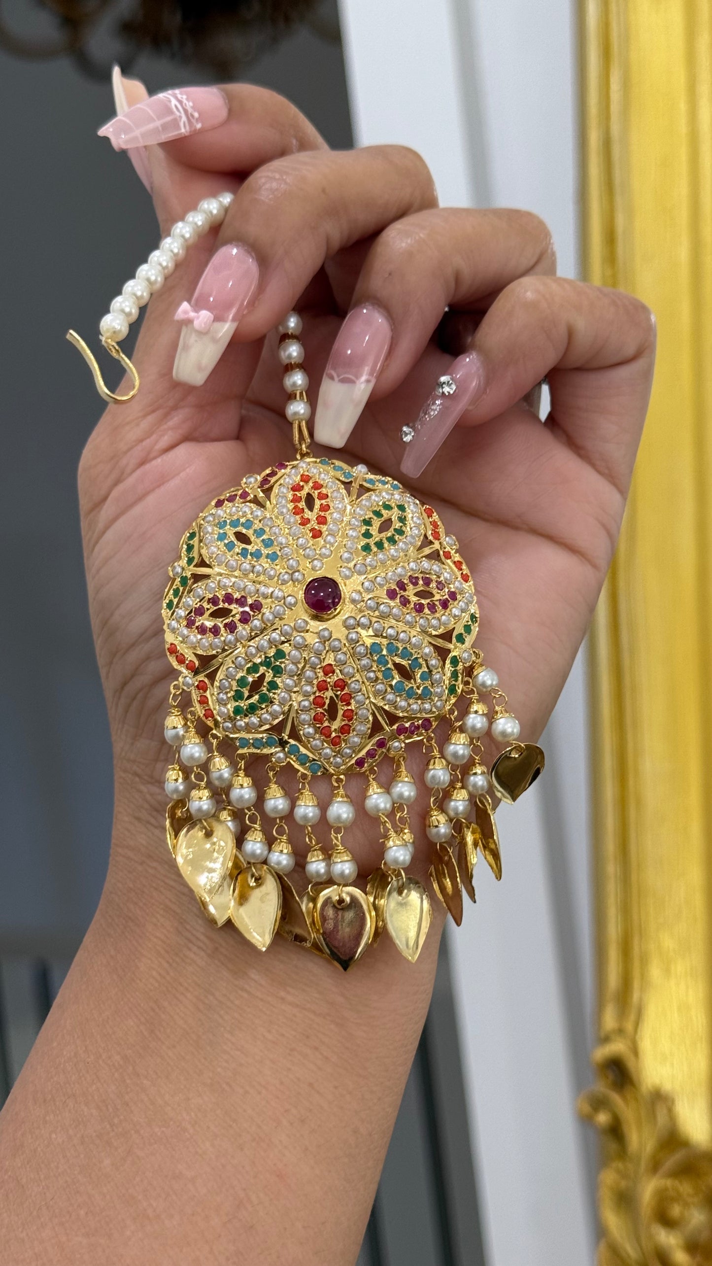 Real Jadau Gold Plated tikka