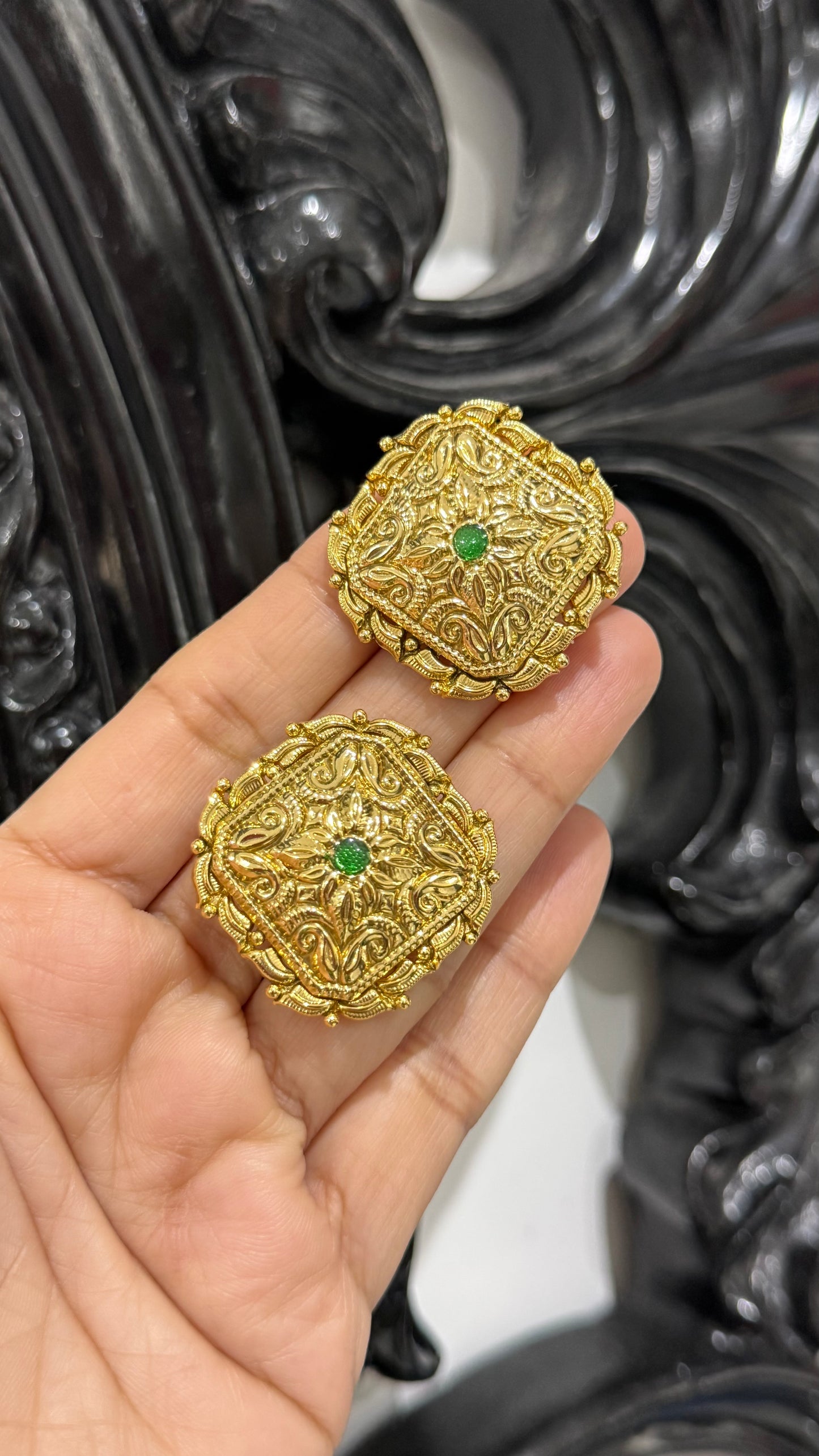 Gold plated stud earrings