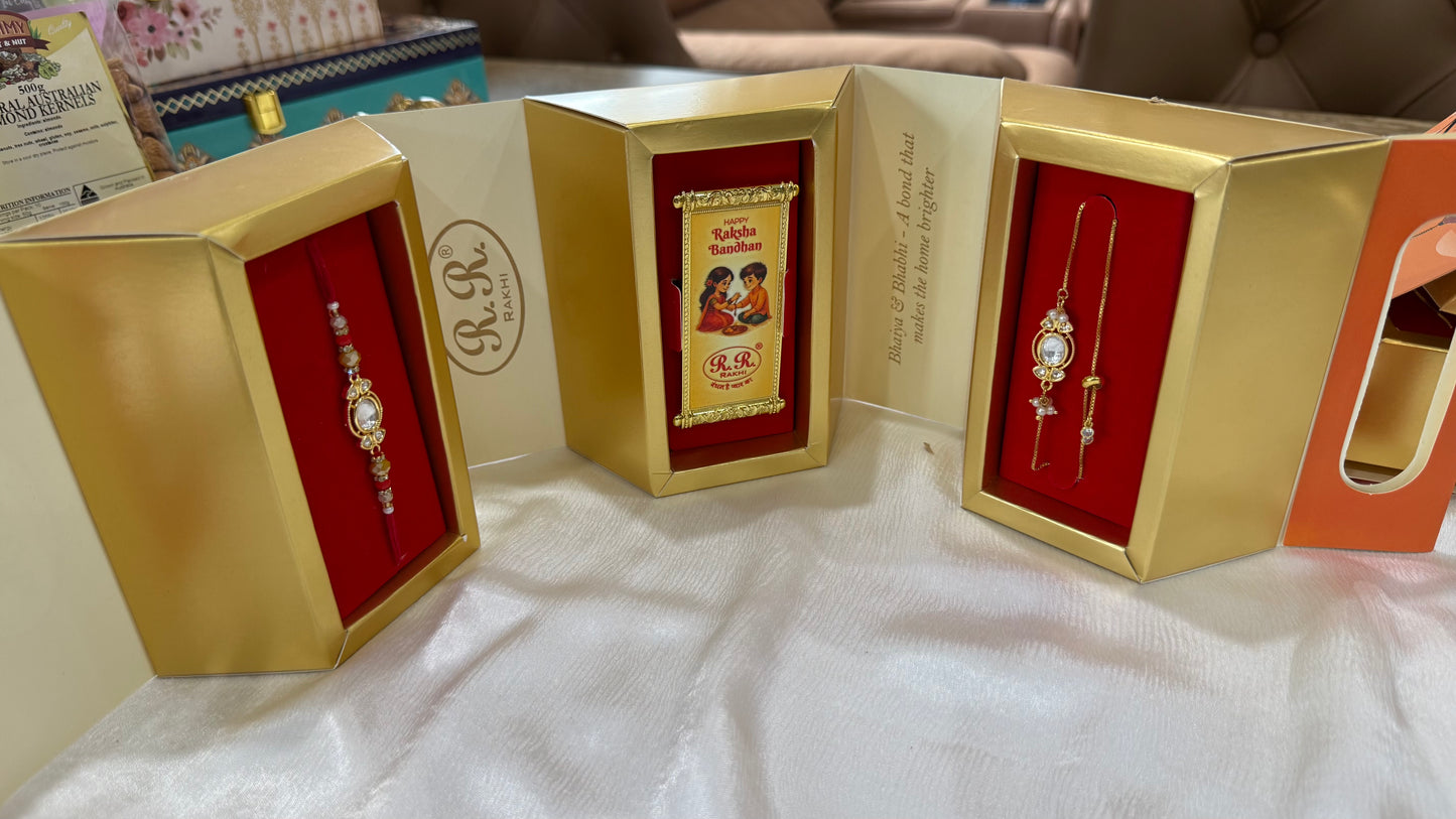 Premium  Rakhi for Brother and Bhabi combo
