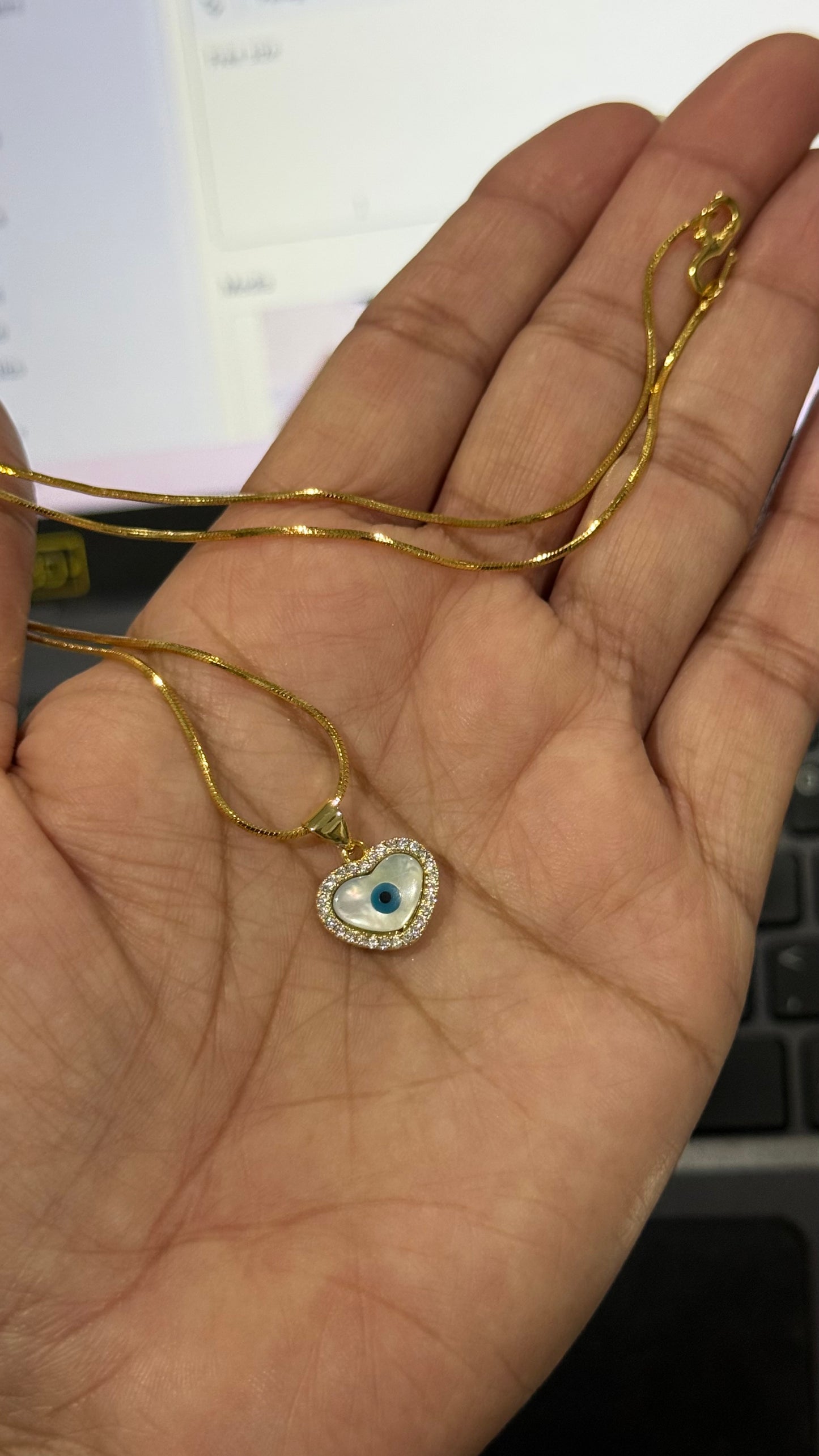 evil eye pendant with chain necklace