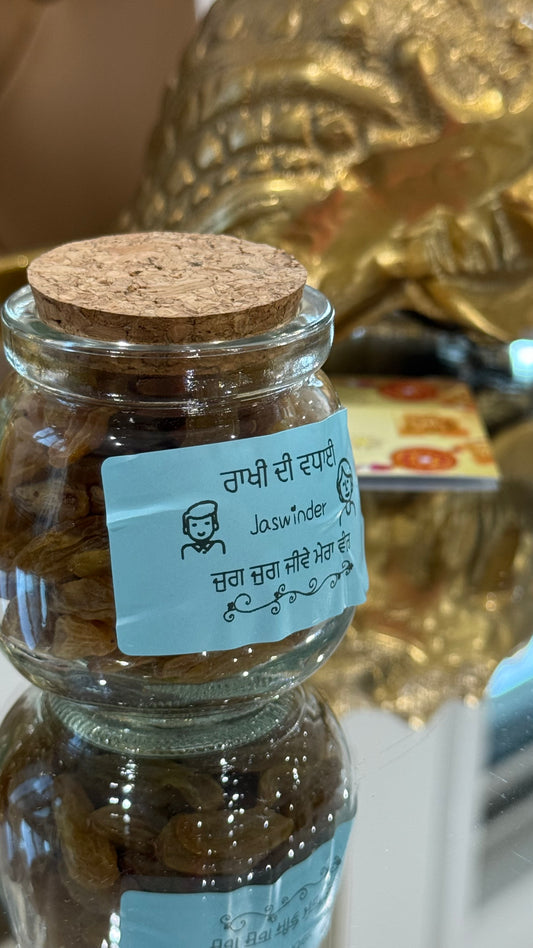 Personalised raisinJar for Rakhi