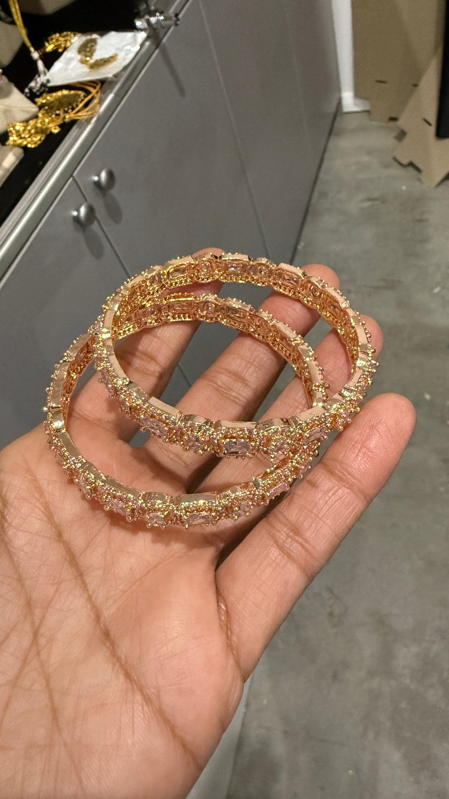 American Diamond rose gold kangan