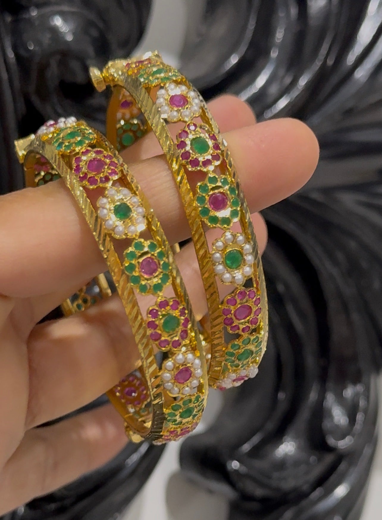 real Jadau Kangan openable Gold plated