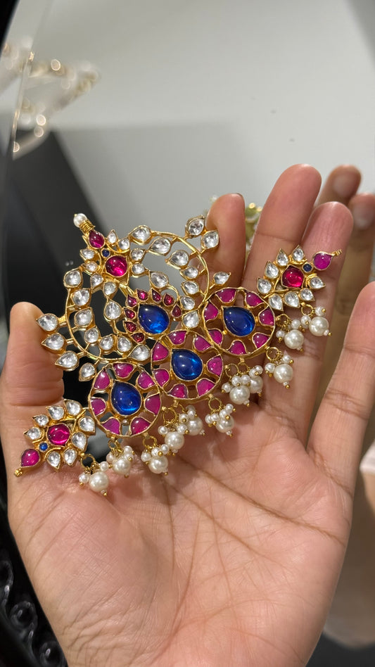 Handcrafted Wedding Kalgi Pachi – Groom/Men Turban Accessory | Gold-Plated | Mehar Punjab Designs