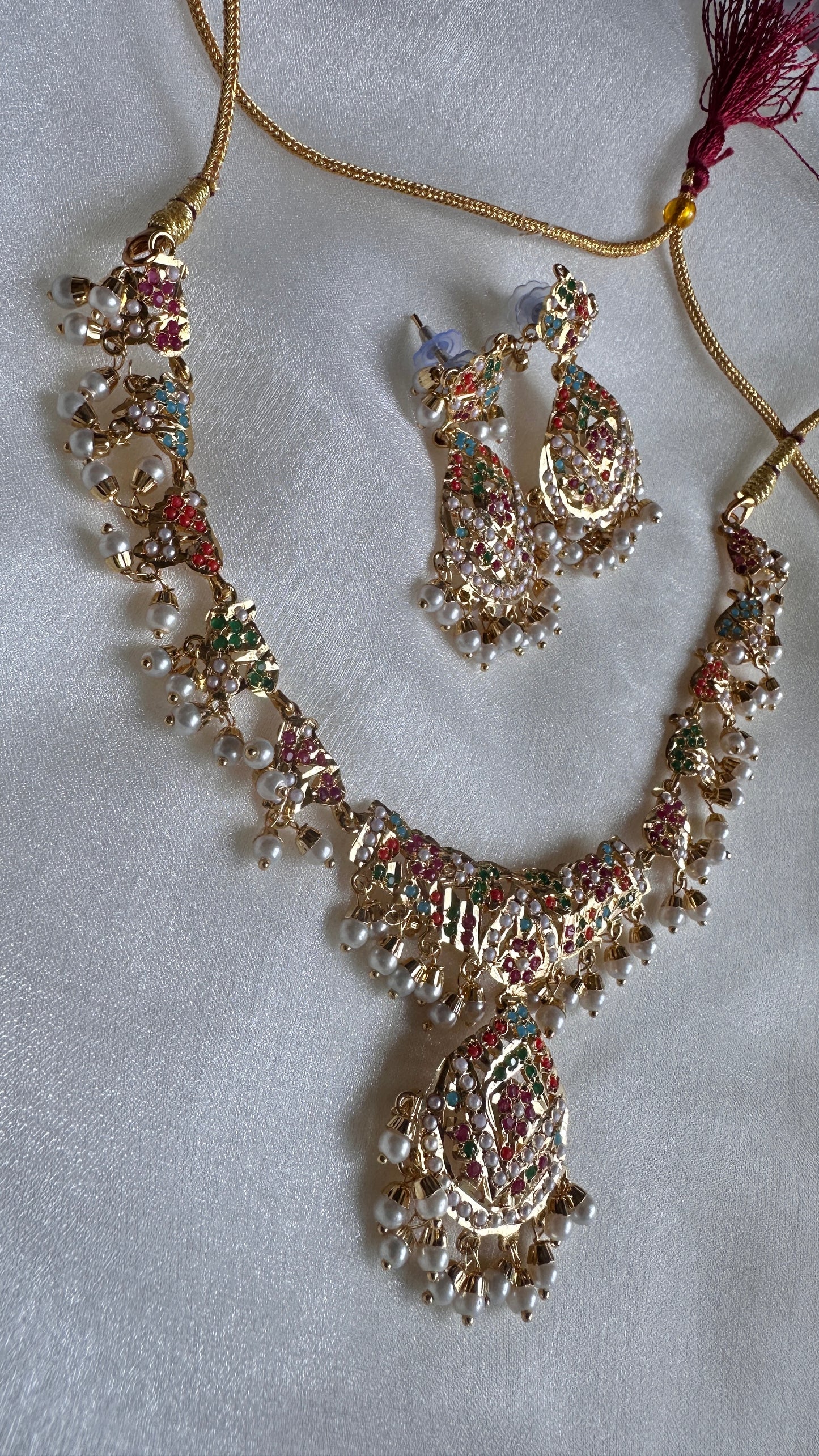 Real jadau gold plated necklace