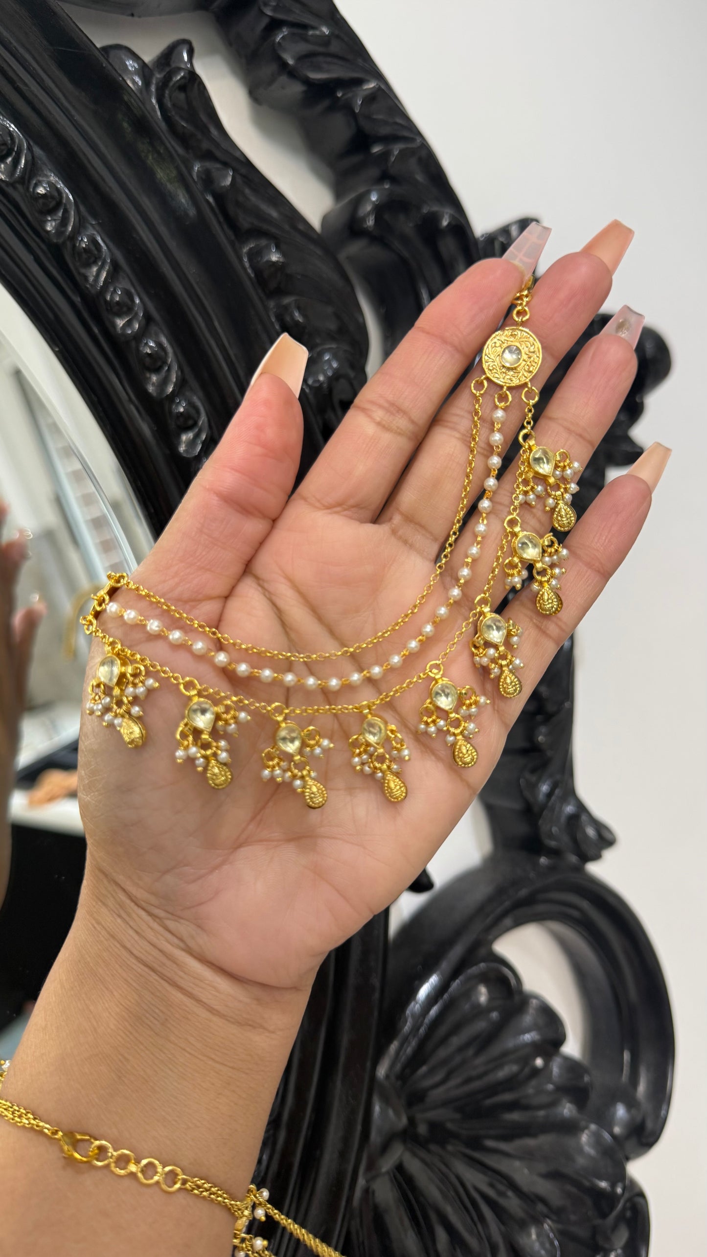 Premium Pachi Kundan sahare detachable goes with any earrings