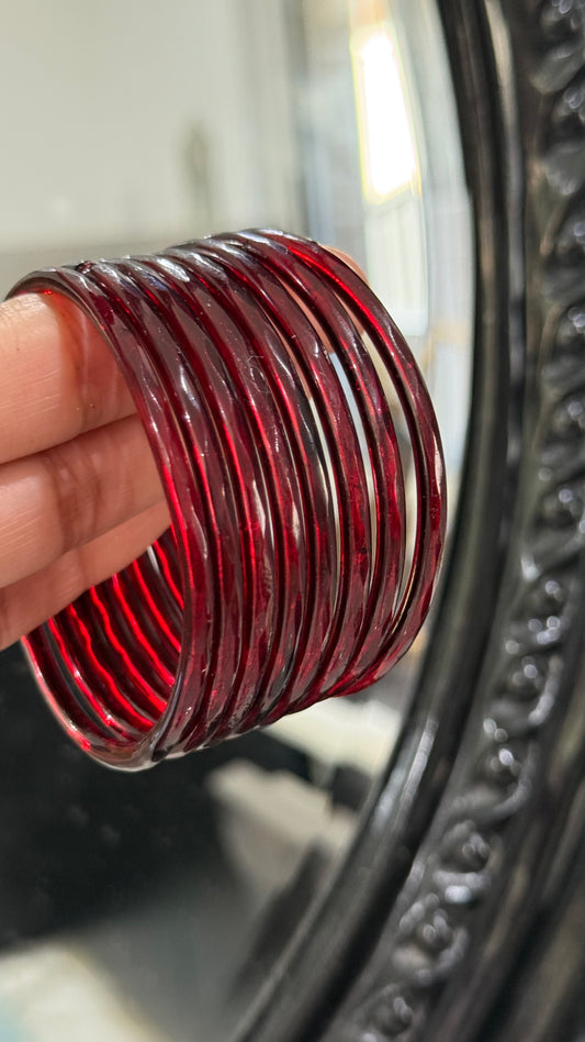 Glass Bangles for Karvachauth mehroon