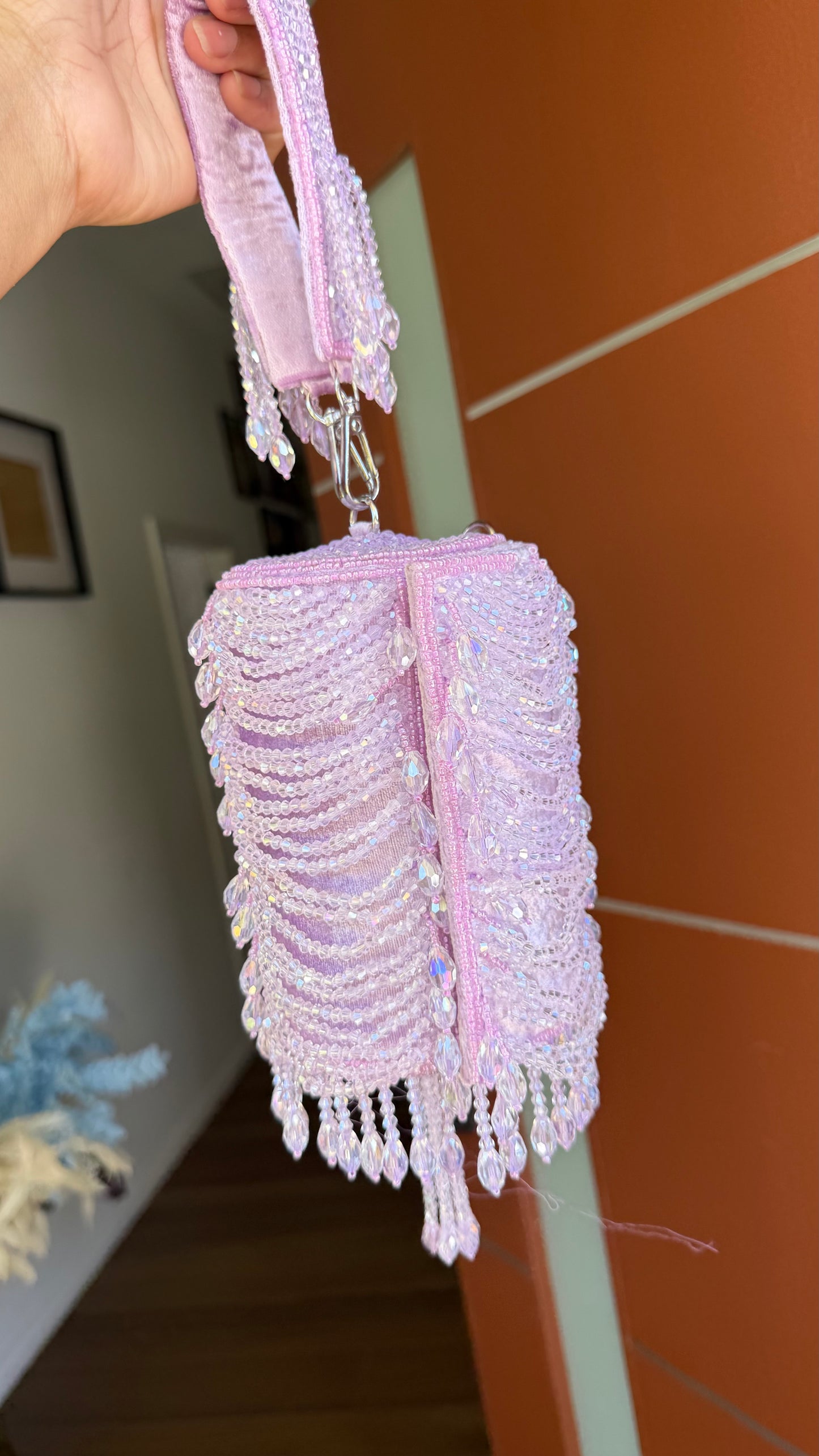 Designer Party Handbags evening clutch Lavender light purple shade