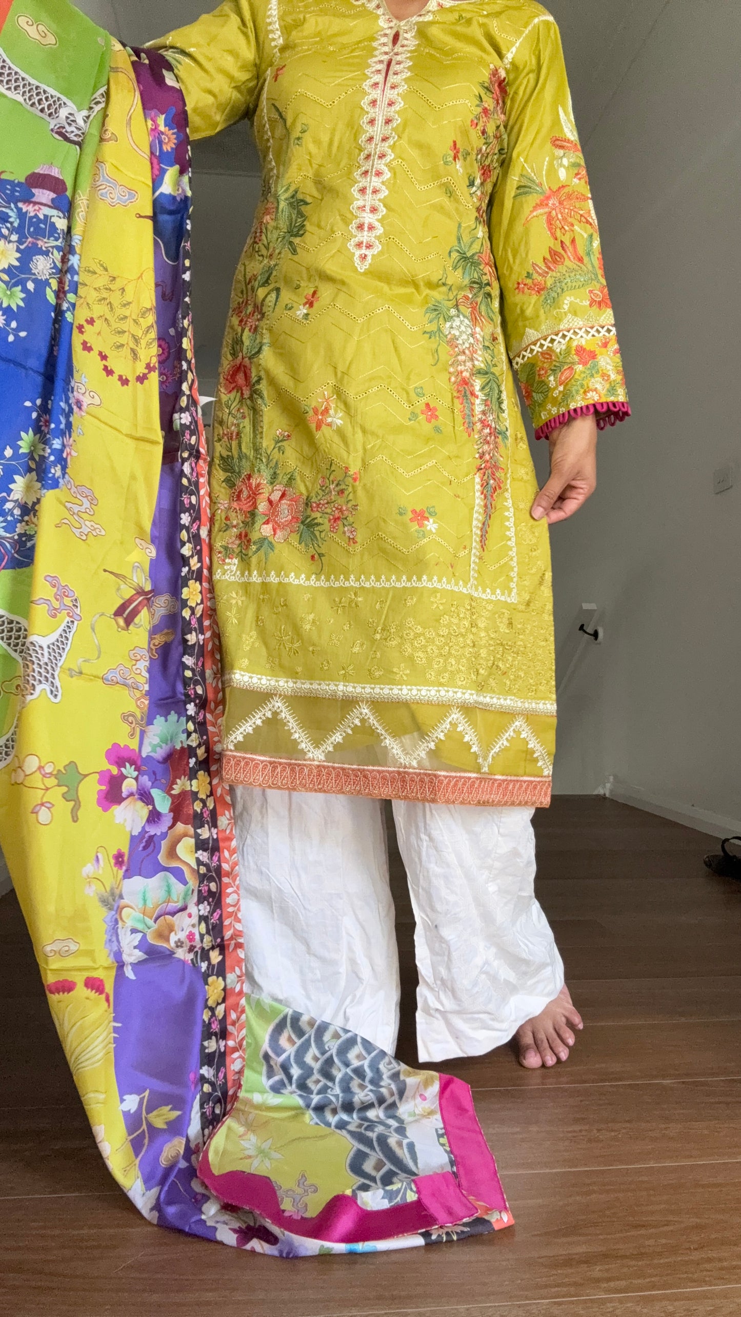 Pakistani pant palazo with dupatta pure cotton suit