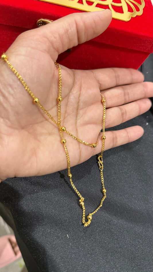 Gold look chain gift for rakhi